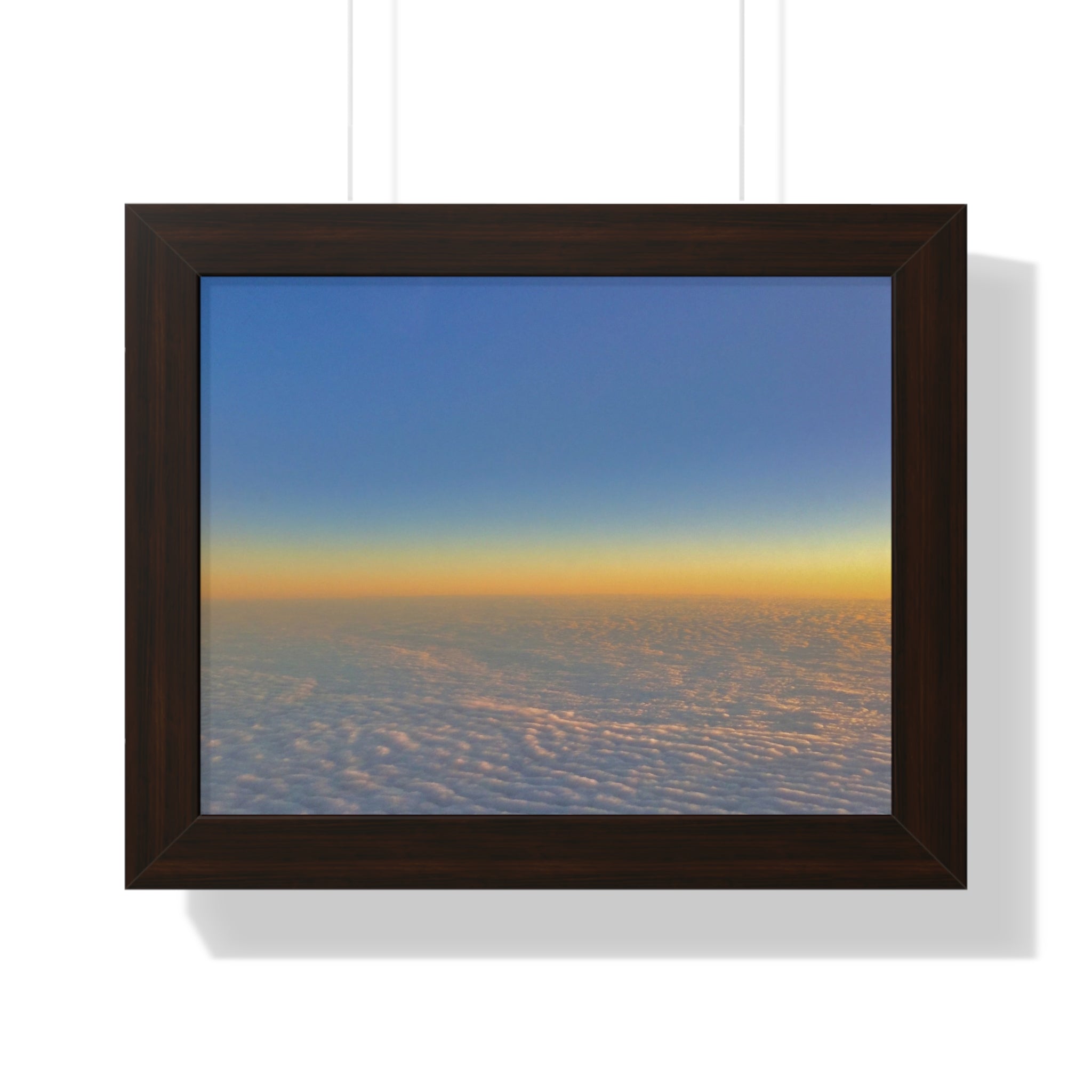 Sunset Over Clouds Framed Horizontal Poster