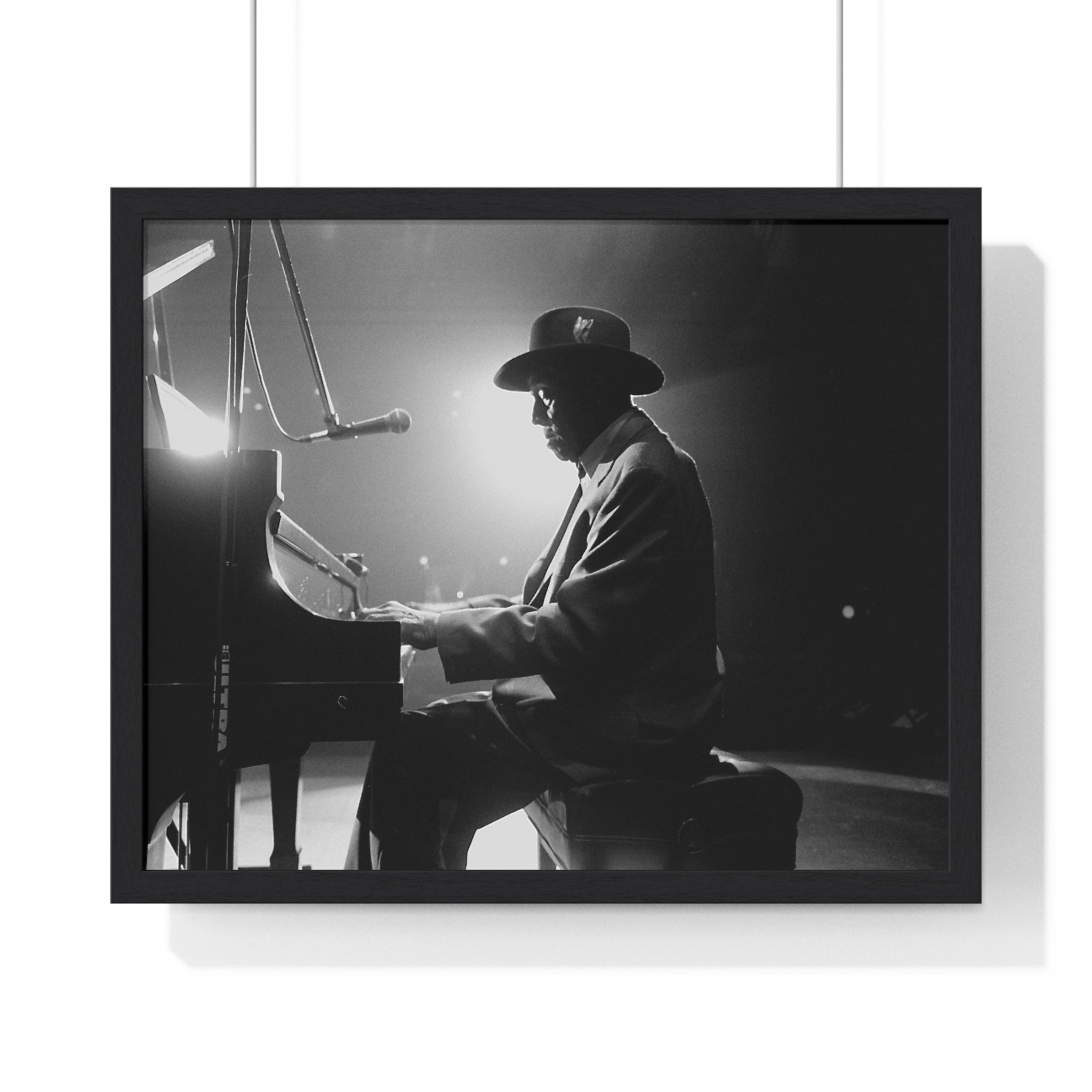 Hall of Fame piano great Johnnie Johnson — Black & White Vintage Music Wall Art