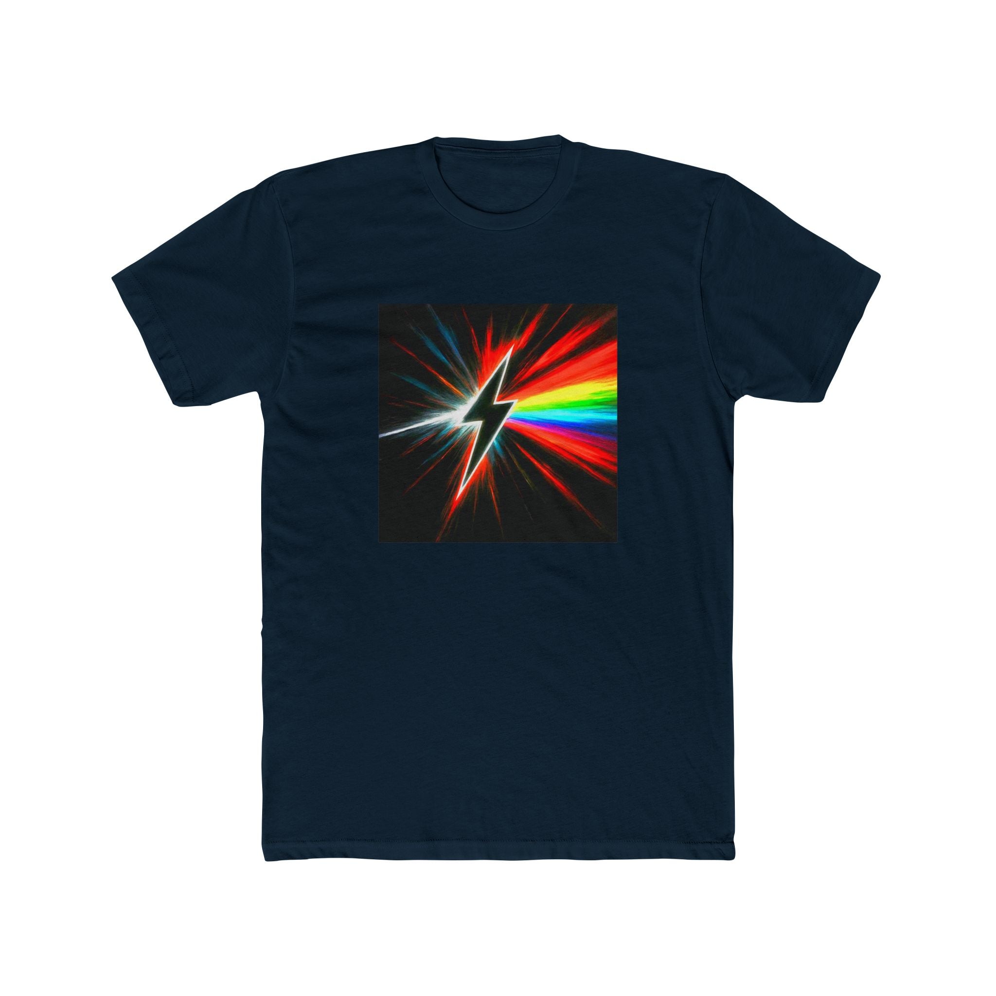 Lightning Prism Crew Tee — Retro Electric Graphic T-Shirt
