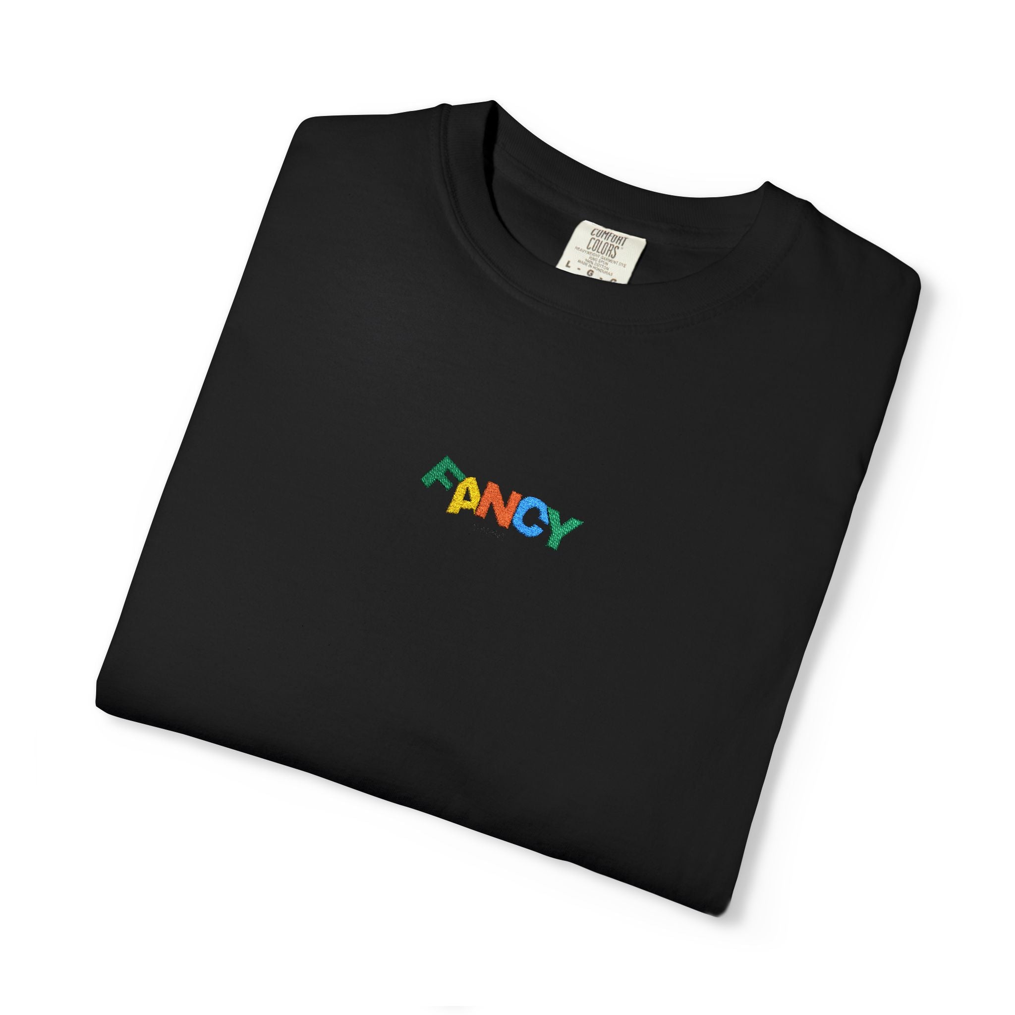 "Fancy" Colorful Logo T-Shirt — Small Chest & Sleeve Graphic