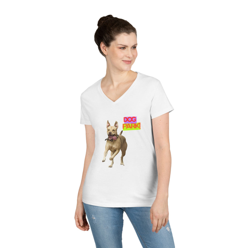 Dog Park V-Neck Tee for Women