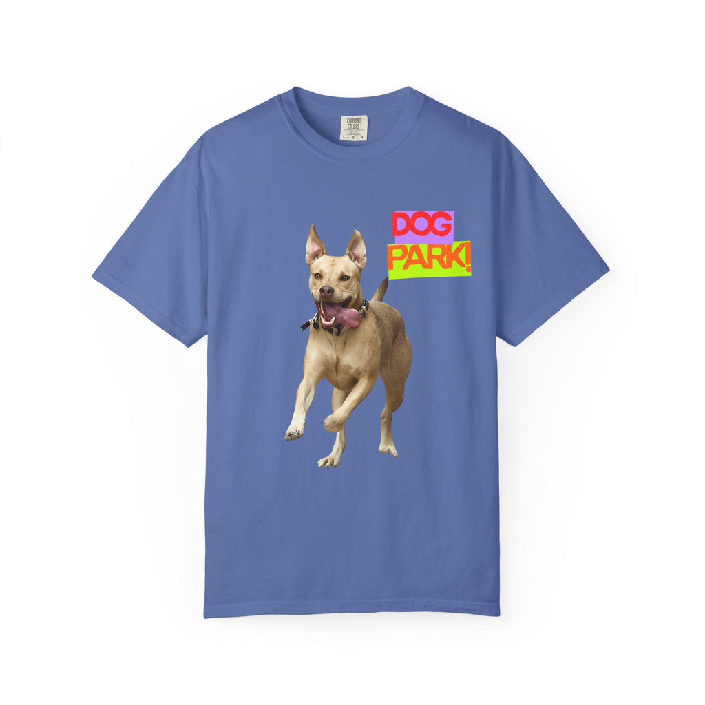 Dog Park Unisex Garment-Dyed T-shirt, Pet Lover Gift, Casual Wear, Summer Fashion, Dog Owner Apparel