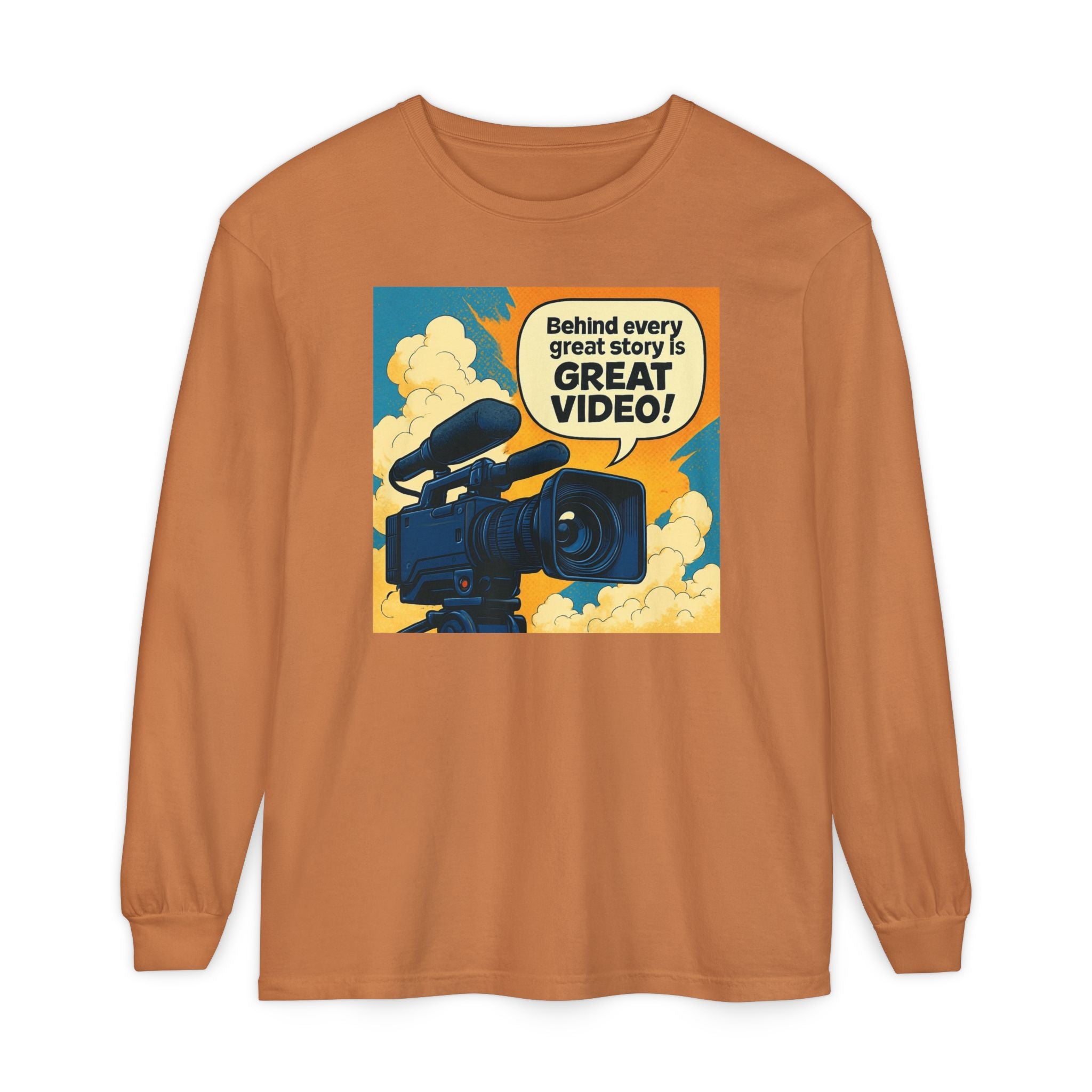 TV News Videographer  Long Sleeve T-Shirt, Great Video Gift, Media Production Apparel, Perfect for Filmmakers, Storyteller Style