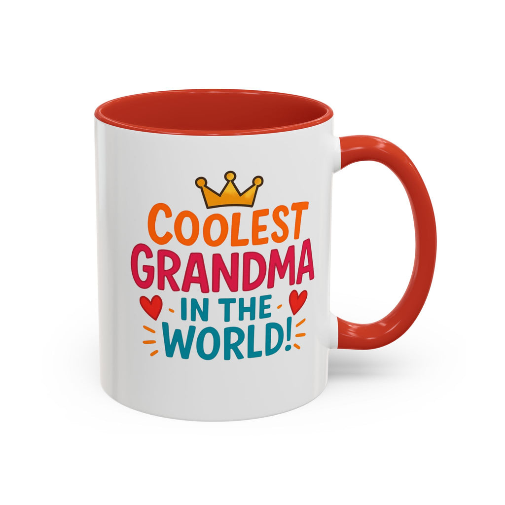 Coolest Grandma in the World Accent Coffee Mug — Fun Gift for Grandmother (11/15oz)