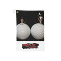 Golf Towel — Funny Golf Ball Miniature Golfer Design, Novelty Sports Accessory
