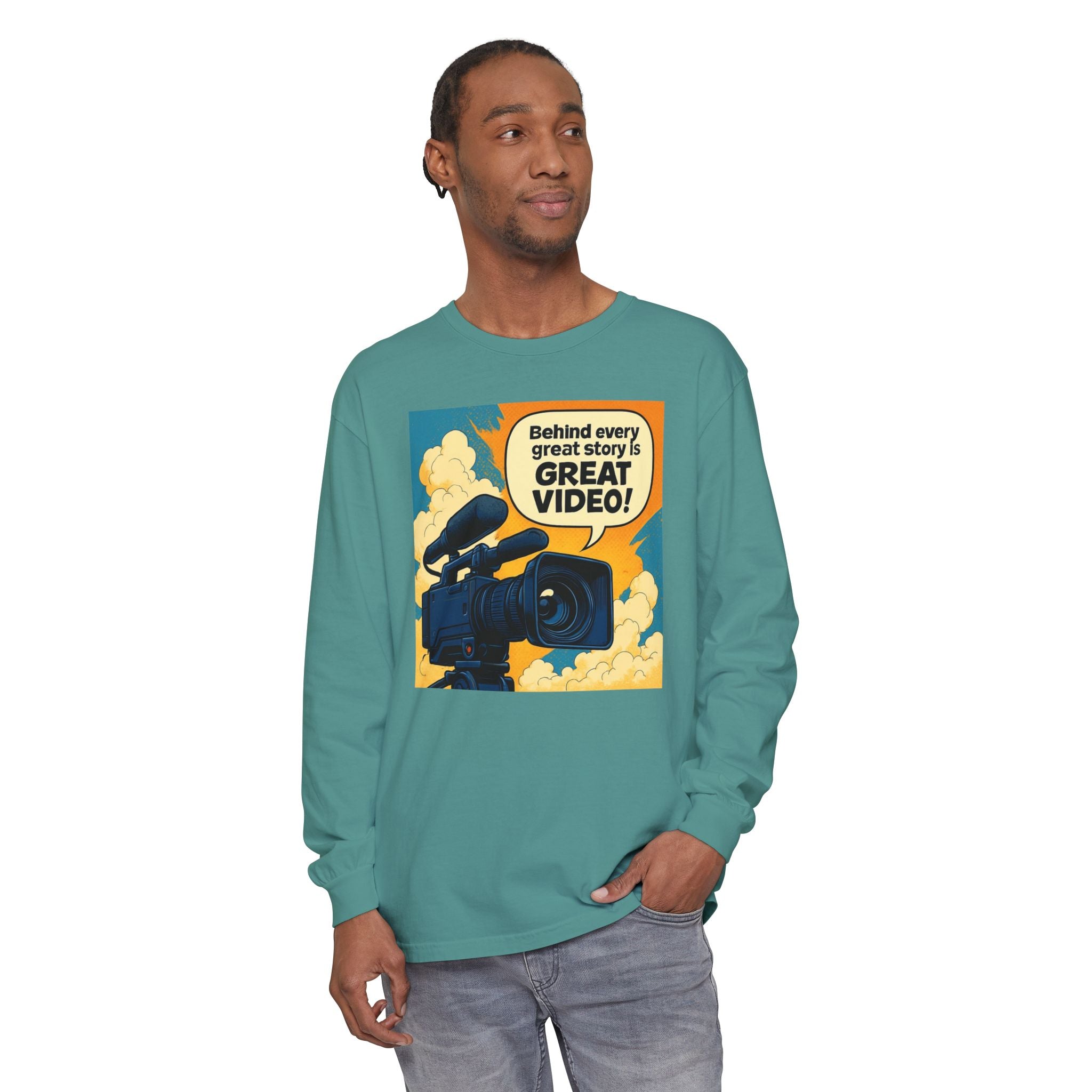 TV News Videographer  Long Sleeve T-Shirt, Great Video Gift, Media Production Apparel, Perfect for Filmmakers, Storyteller Style