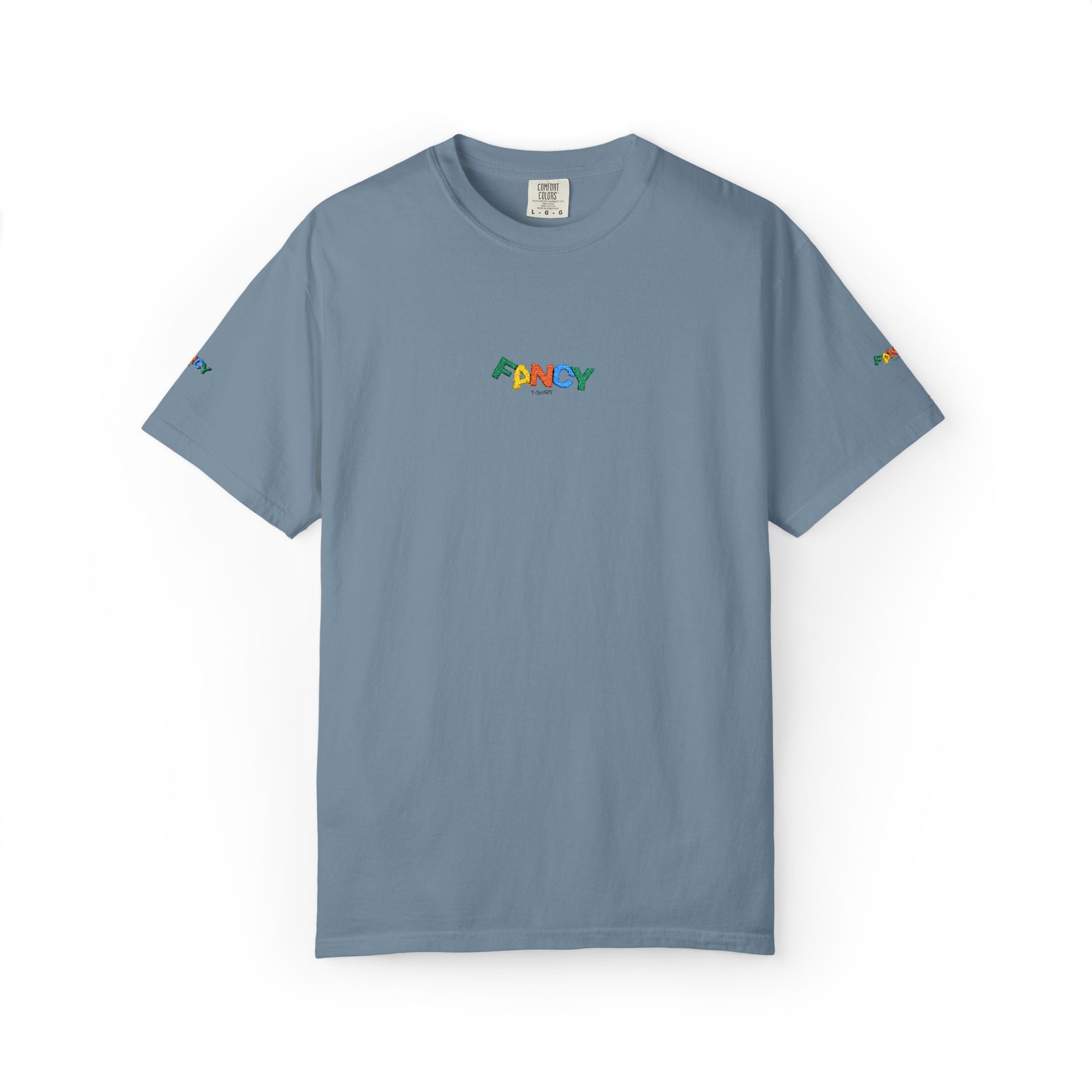 "Fancy" Colorful Logo T-Shirt — Small Chest & Sleeve Graphic