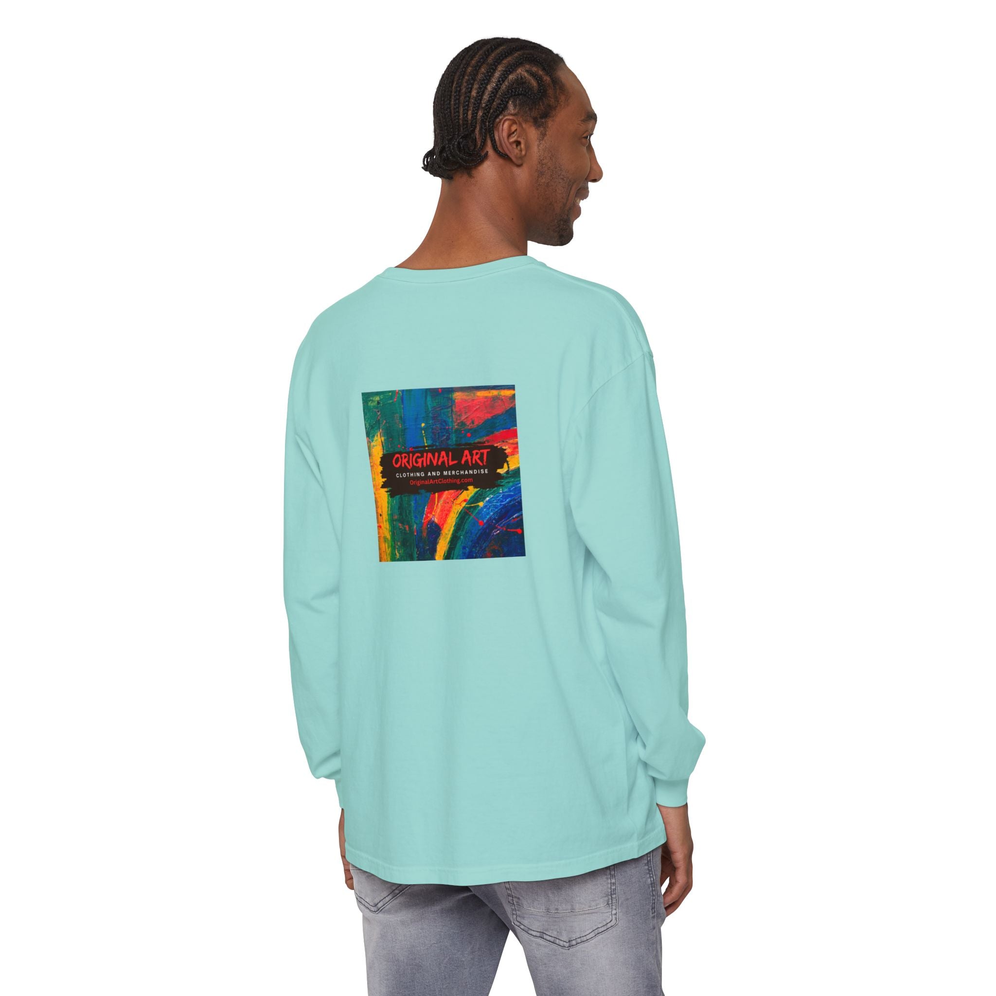 "Chasing the Groove" Long Sleve T-Shirt  Minimal Front + Original Art Back