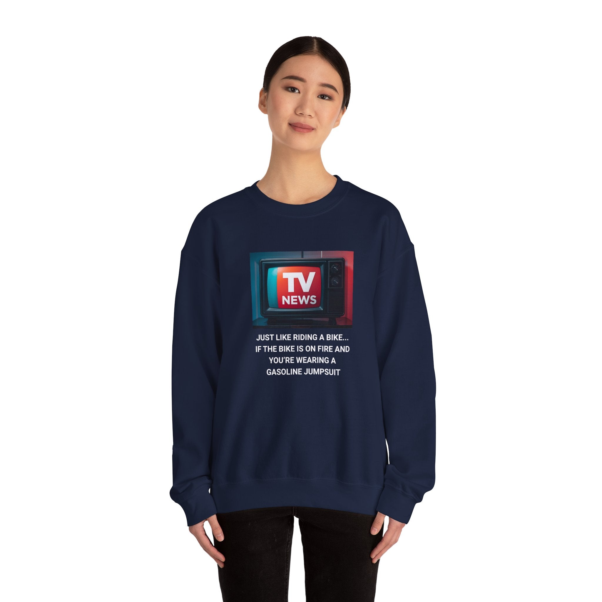 TV News Inspired Unisex Crewneck Sweatshirt - Funny Statement Apparel