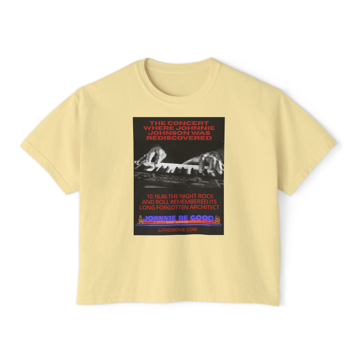 'The Concert: Johnnie Johnson' Ticket Design Graphic Boxy Tee