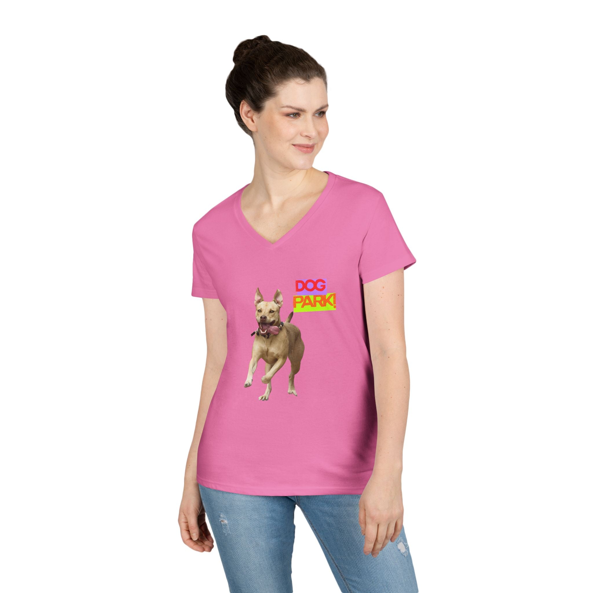 Dog Park V-Neck Tee for Women