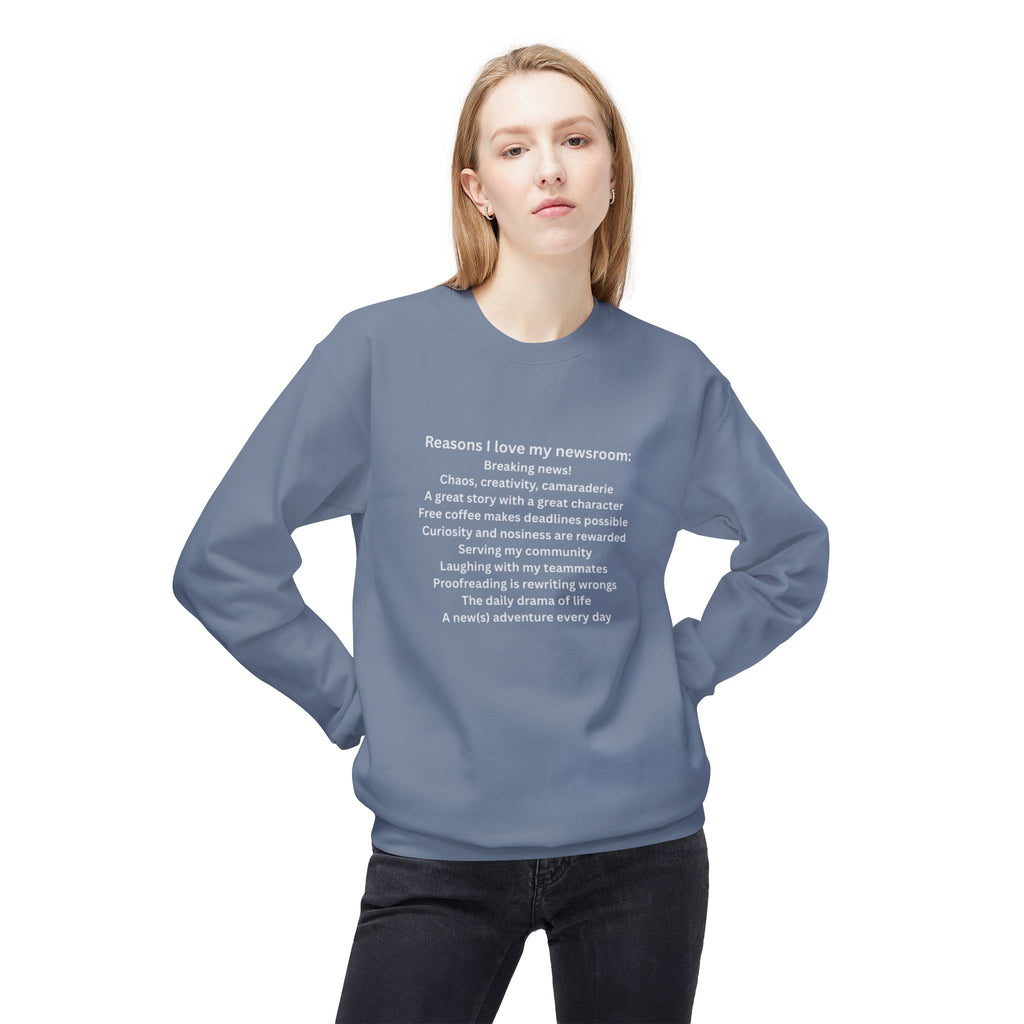 "Reasons I Love My Newsroom" Crewneck Sweatshirt