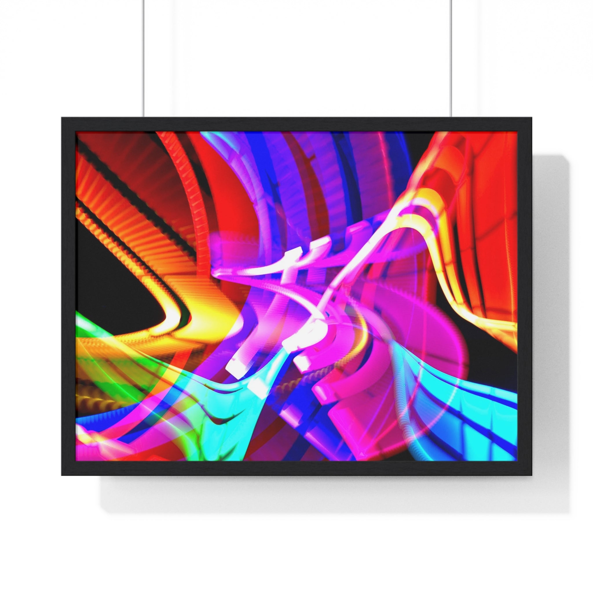 Original Light Painting Photograph Framed Colorful Wall Art