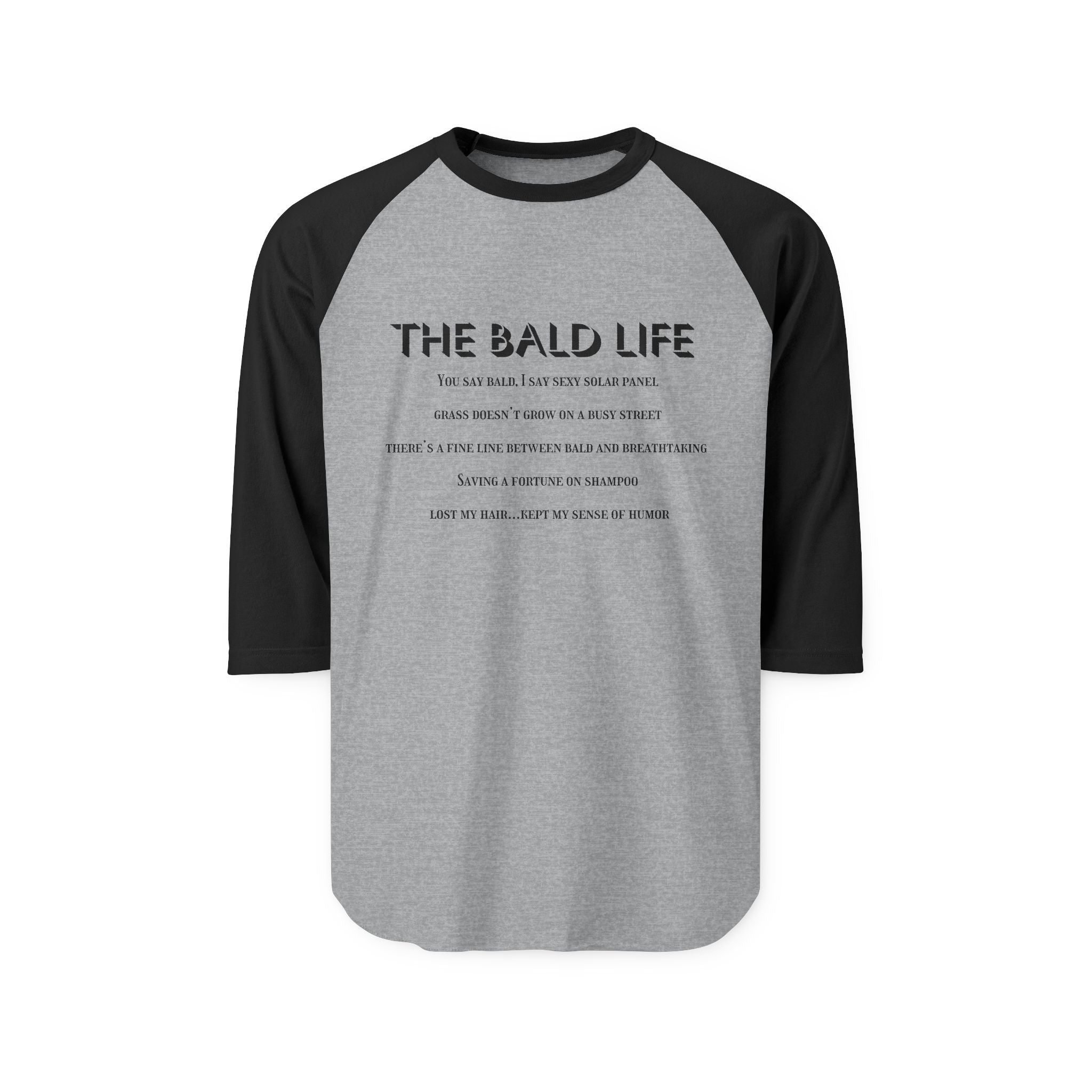 The Bald Life Funny Baldness Baseball Shirt