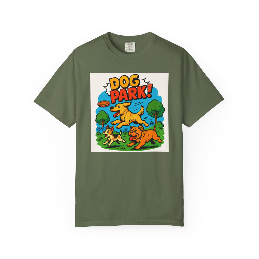 Playful Dog Park T-Shirt, Dog Lover Gift, Unisex Casual Wear, Pet Owner Apparel, Summer Outing Tee
