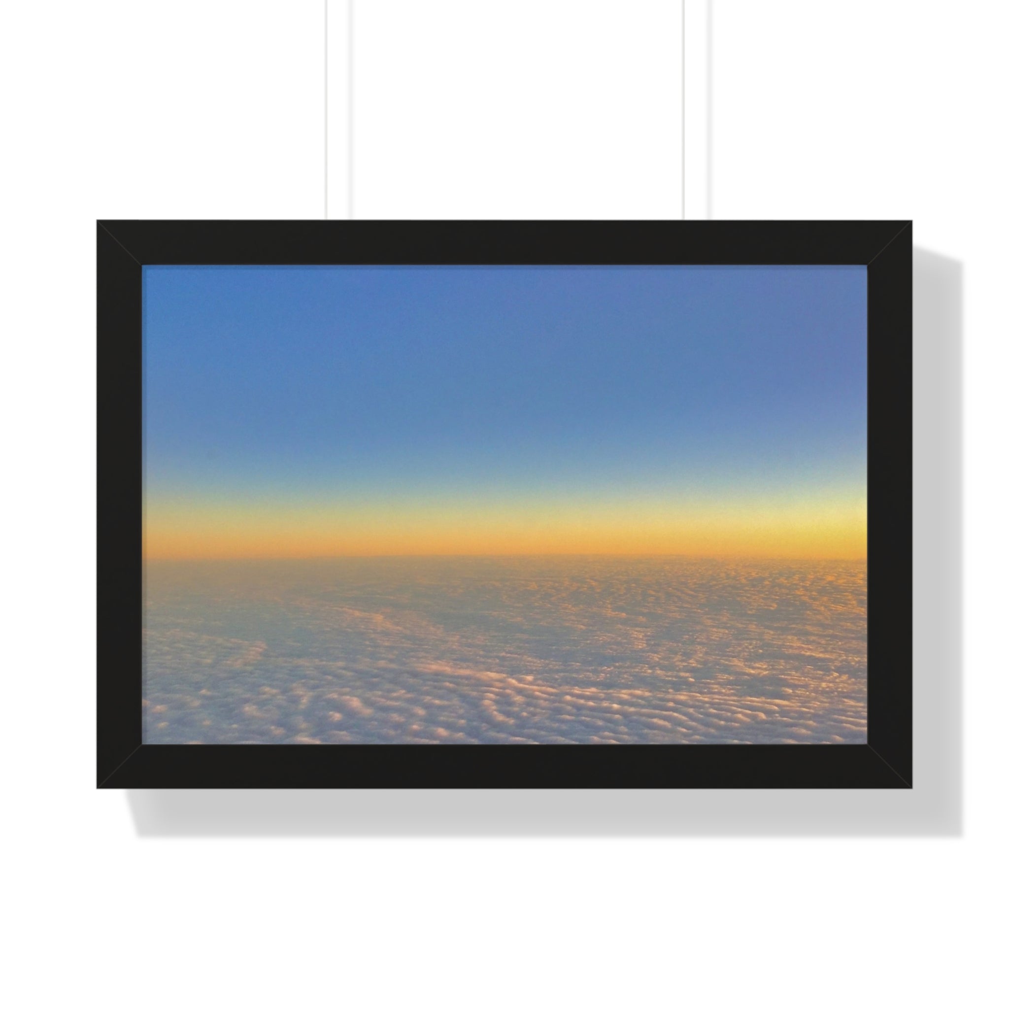 Sunset Over Clouds Framed Horizontal Poster