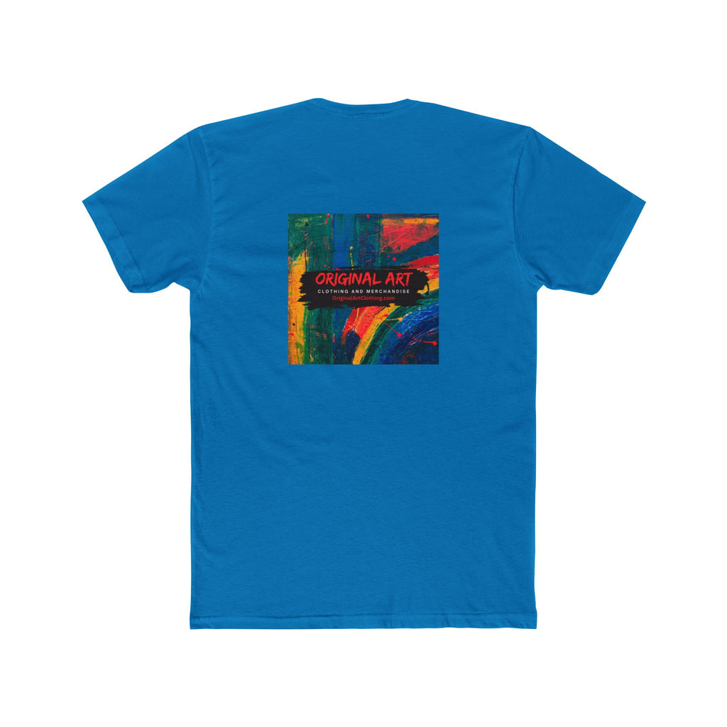 Retro Prism Graphic Tee — Rainbow Light & Abstract Back Art Cotton T‑Shirt