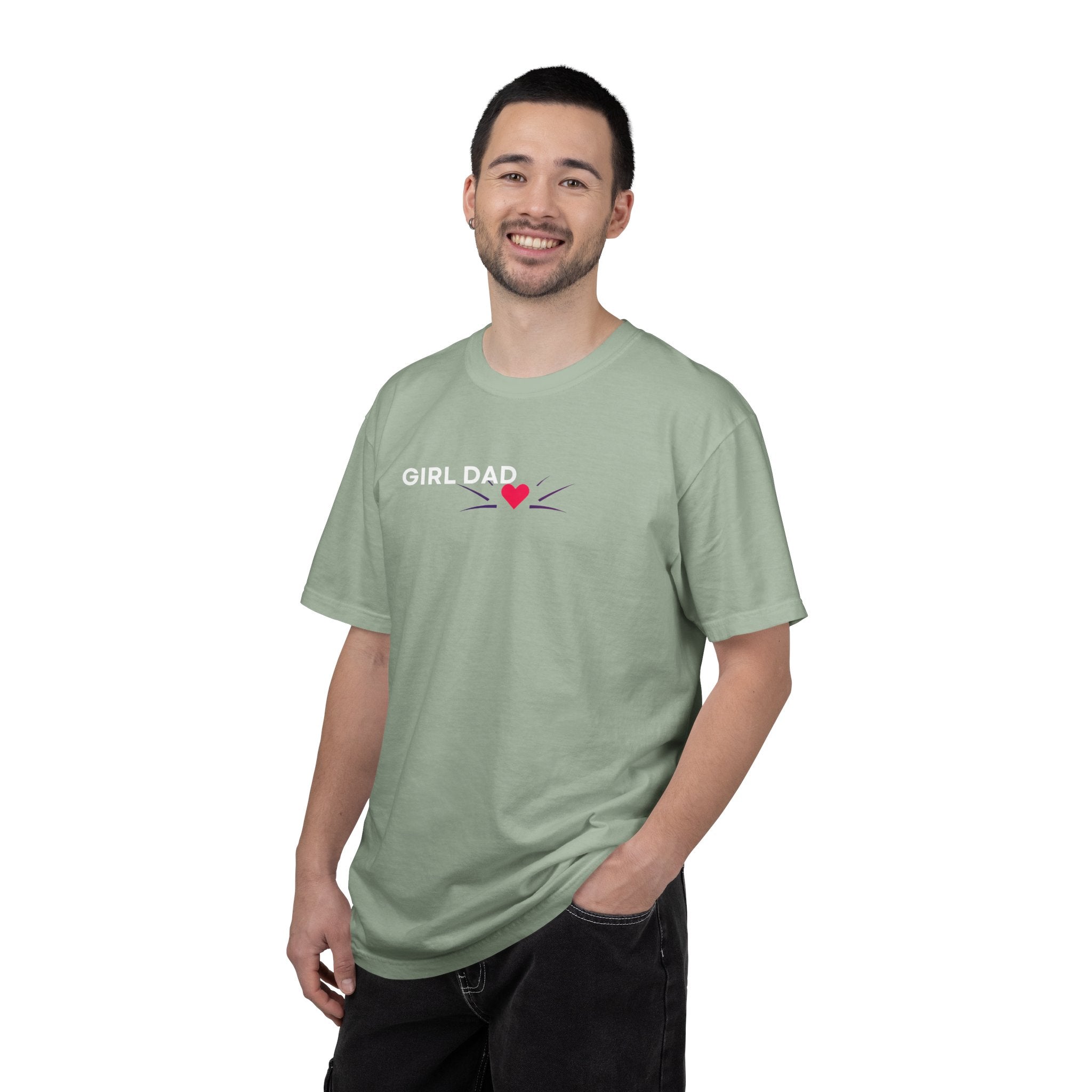 Girl Dad T-Shirt — 'Girl Dad' Heart Front & Colorful 'Original Art' Back Tee