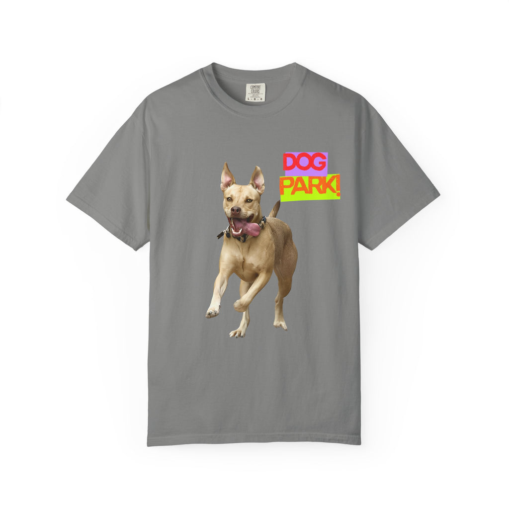 Dog Park Unisex Garment-Dyed T-shirt, Pet Lover Gift, Casual Wear, Summer Fashion, Dog Owner Apparel