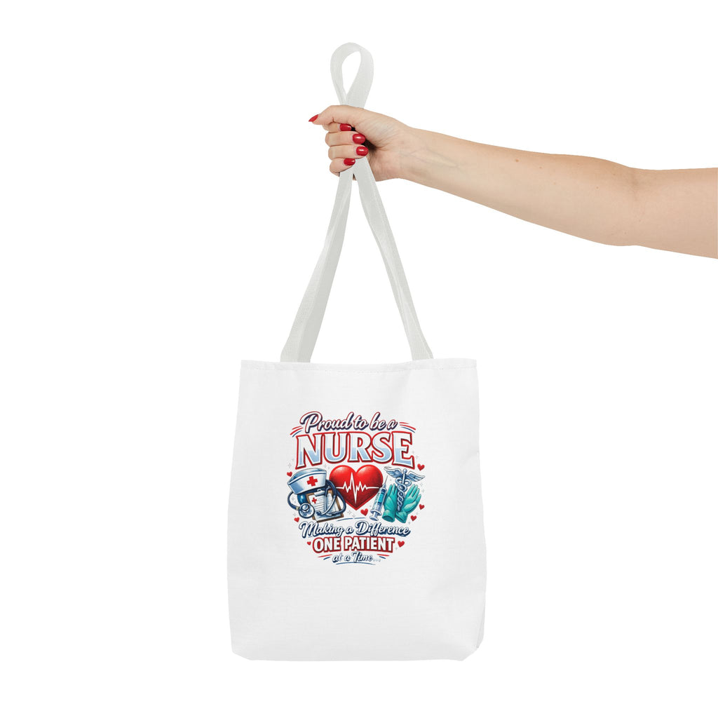 Nurse Tote Bag - "Proud to be a Nurse" Medical Heartbeat Design