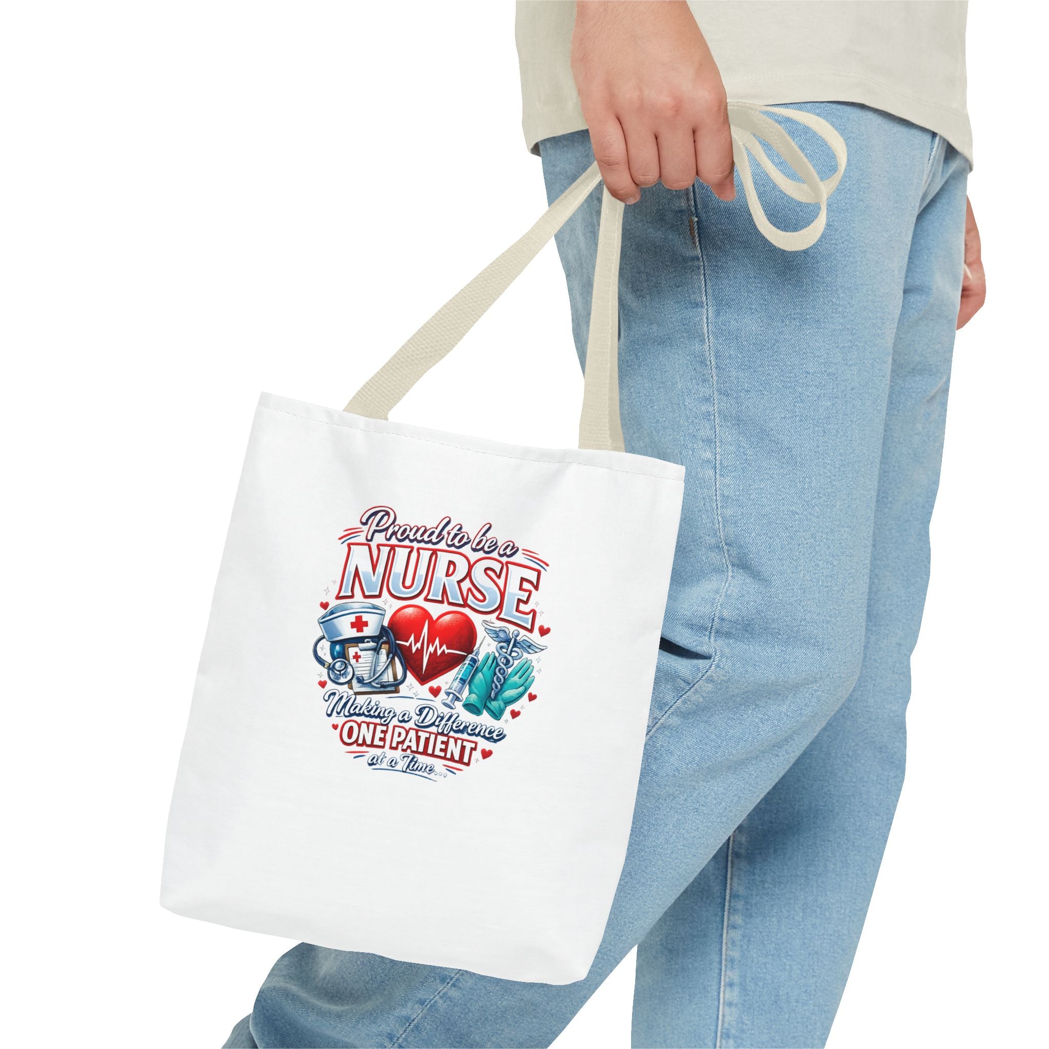 Nurse Tote Bag - "Proud to be a Nurse" Medical Heartbeat Design
