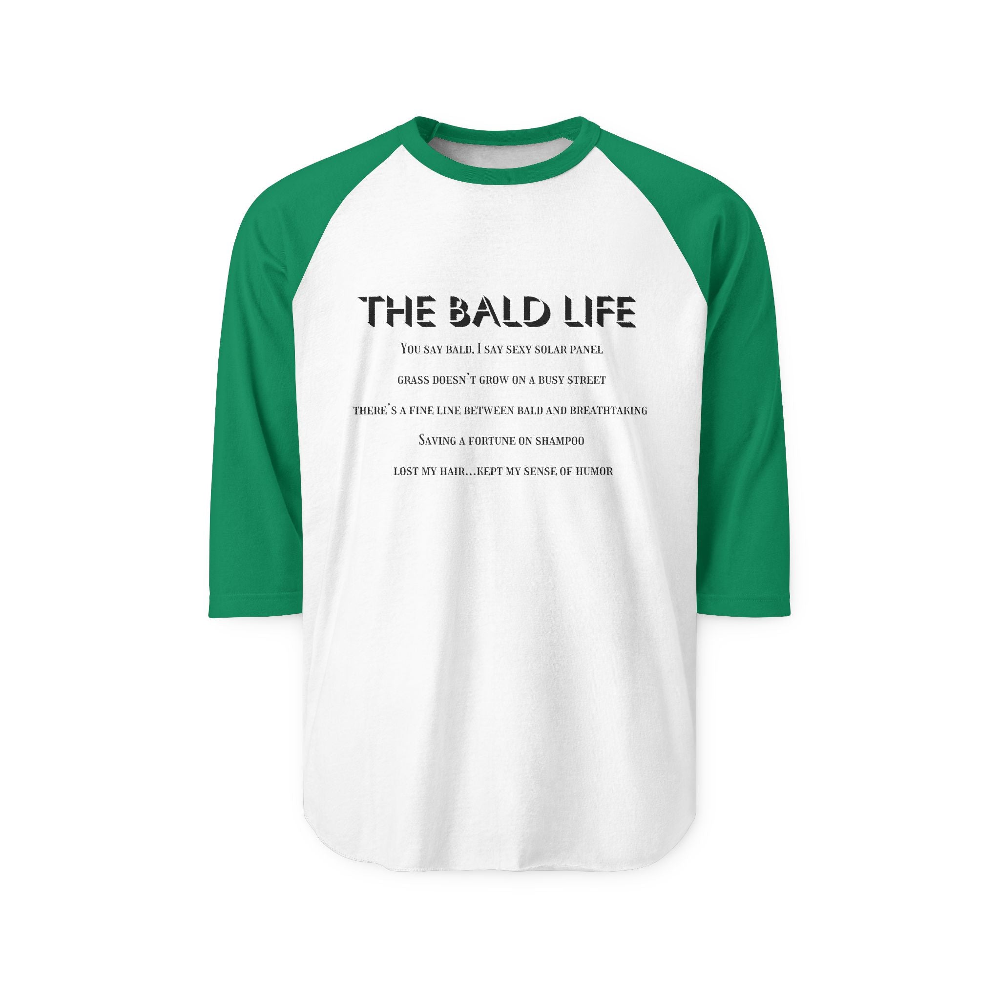 The Bald Life Funny Baldness Baseball Shirt