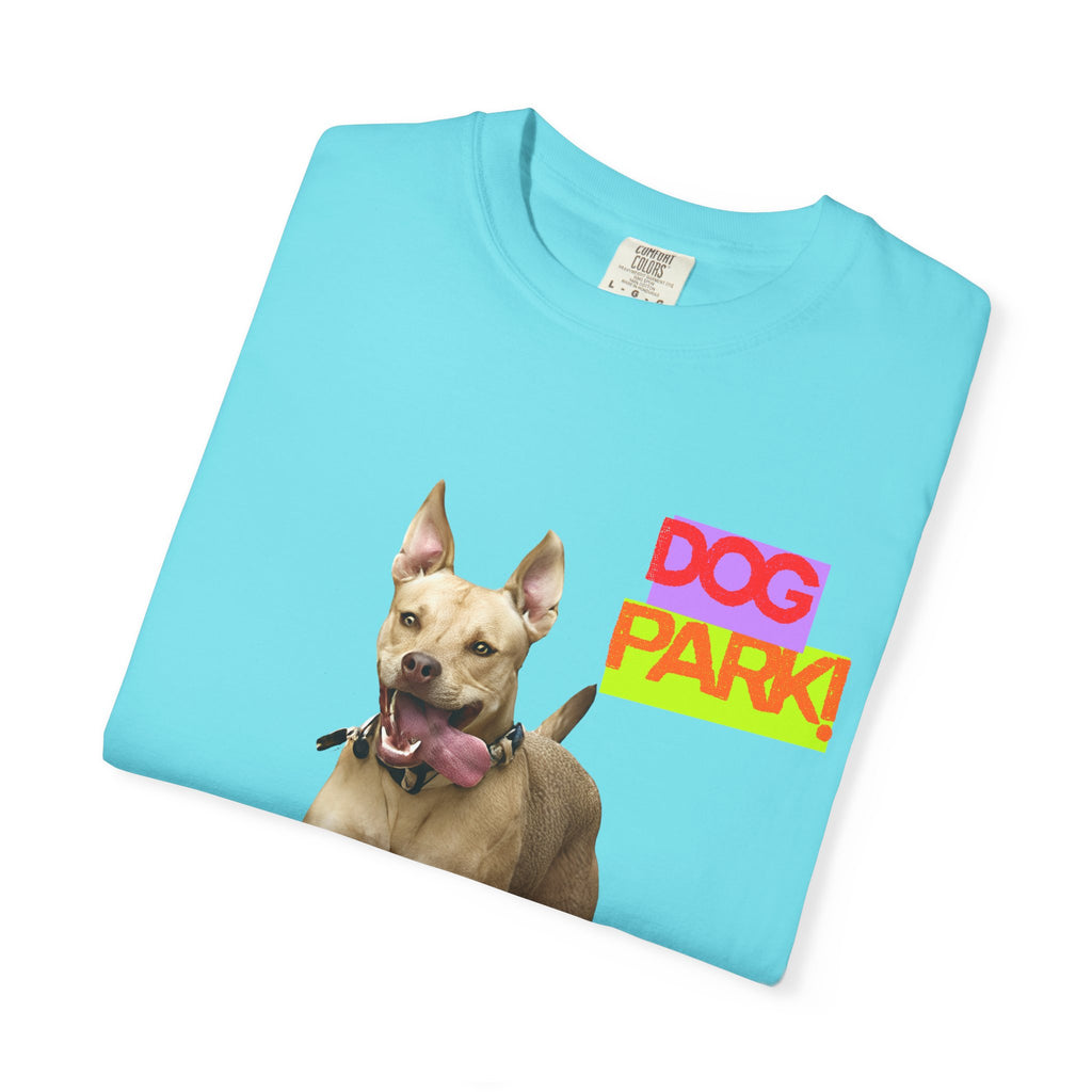 Dog Park Unisex Garment-Dyed T-shirt, Pet Lover Gift, Casual Wear, Summer Fashion, Dog Owner Apparel
