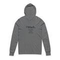 Teacher Hoodie Tee — "I teach. Kids first. Glitter optional." with Colorful Back Art