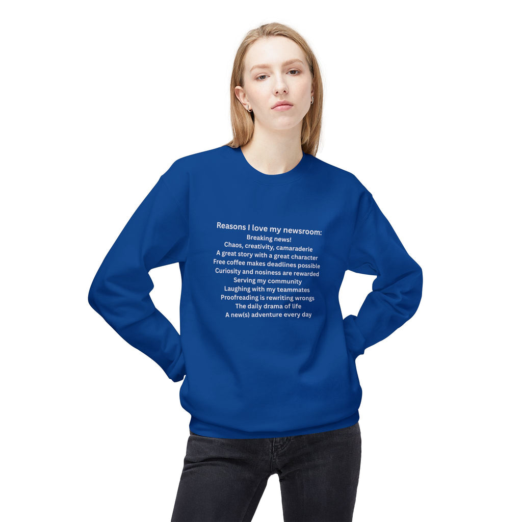 "Reasons I Love My Newsroom" Crewneck Sweatshirt