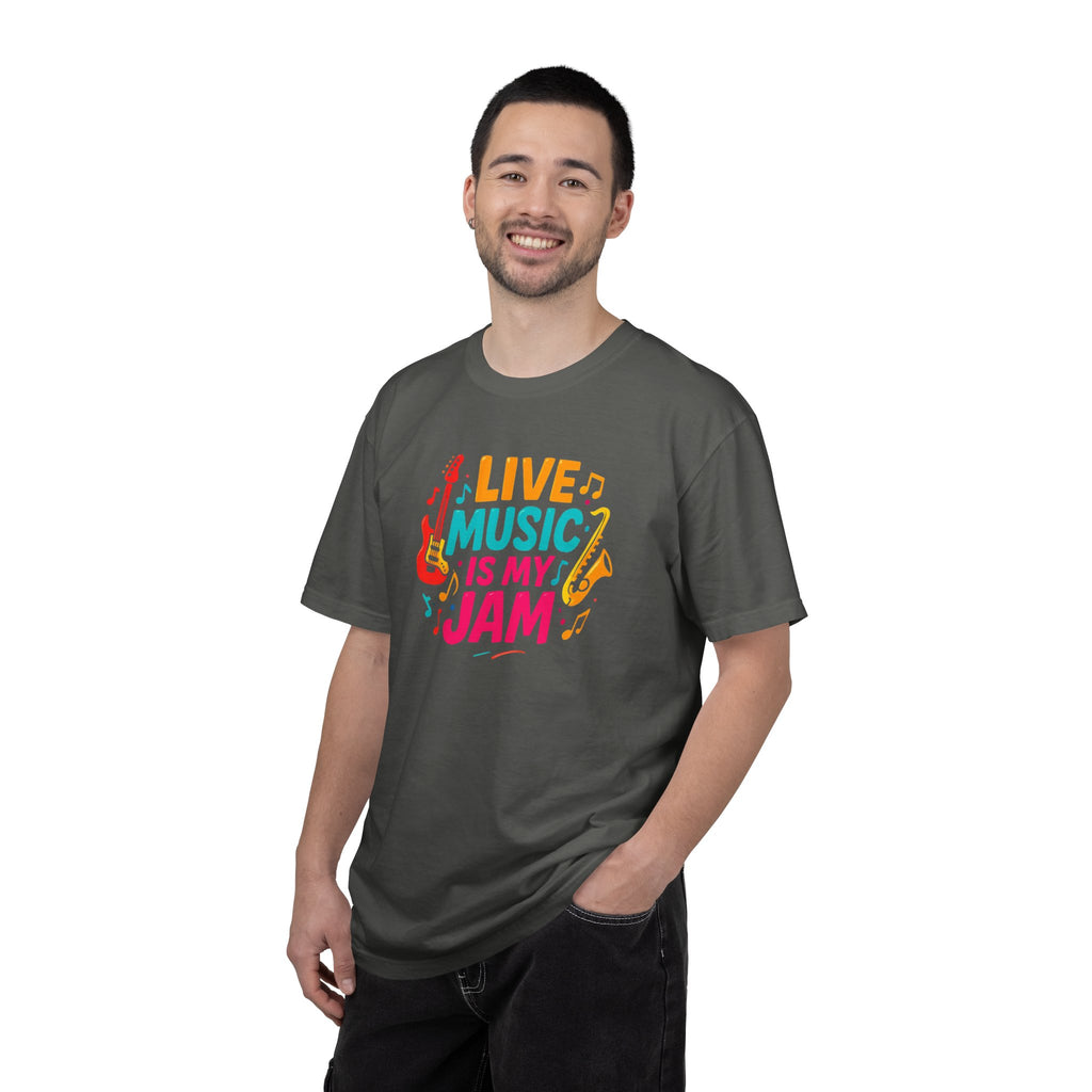 Live Music Is My Jam T-Shirt — Colorful Guitar Music Tee