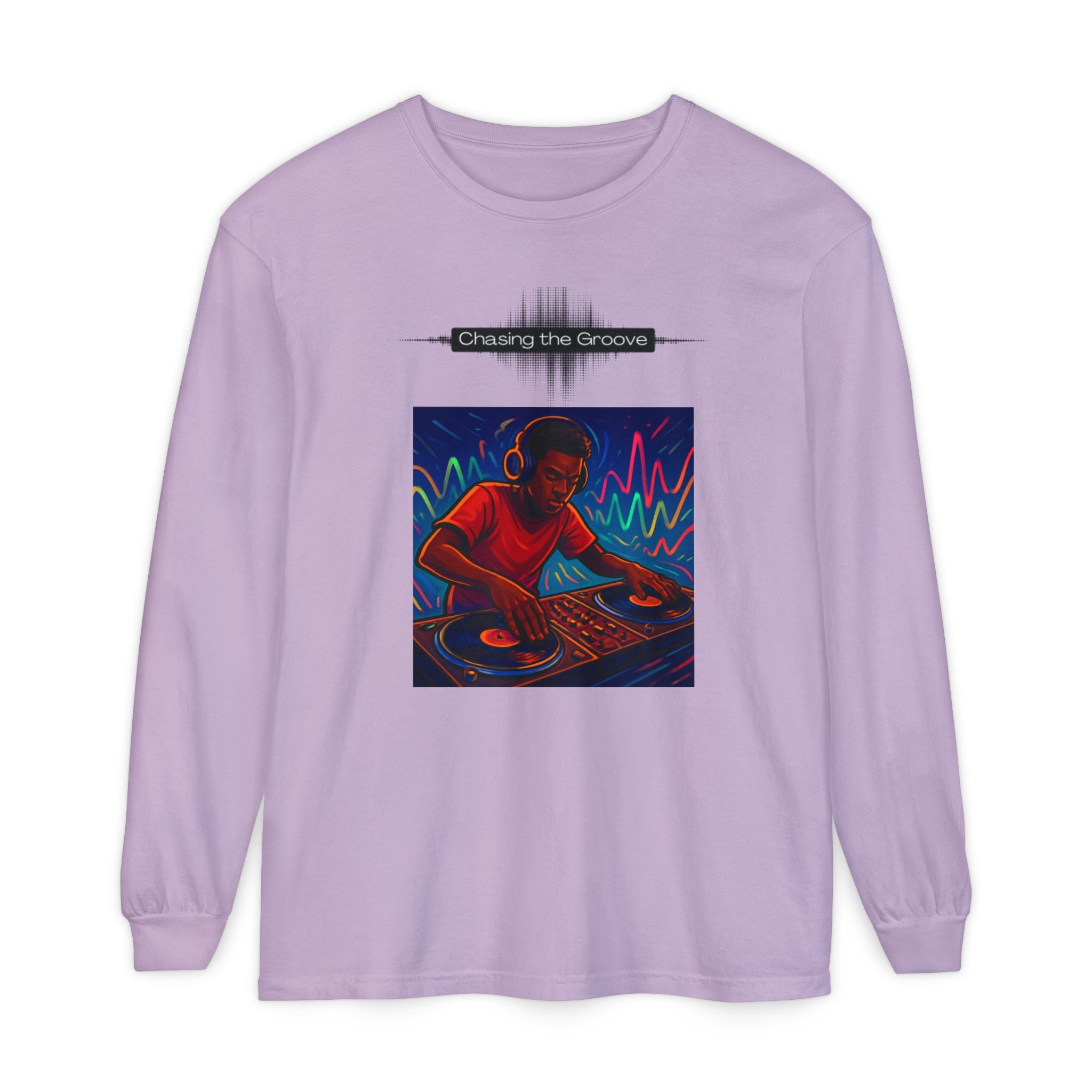 "Chasing the Groove" Long Sleve T-Shirt  Minimal Front + Original Art Back