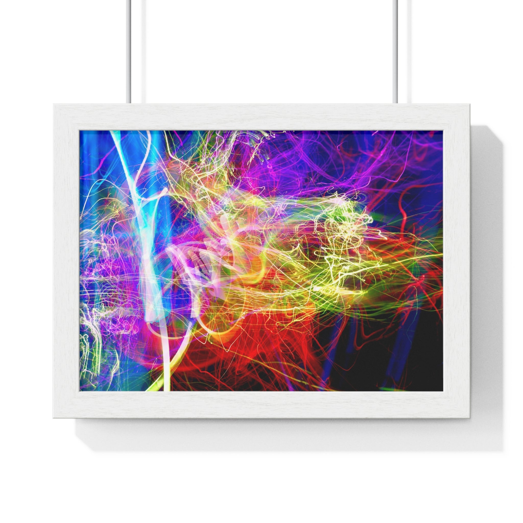 Abstract Light Painting Photography Framed Poster — Vibrant Colorful Wall Art