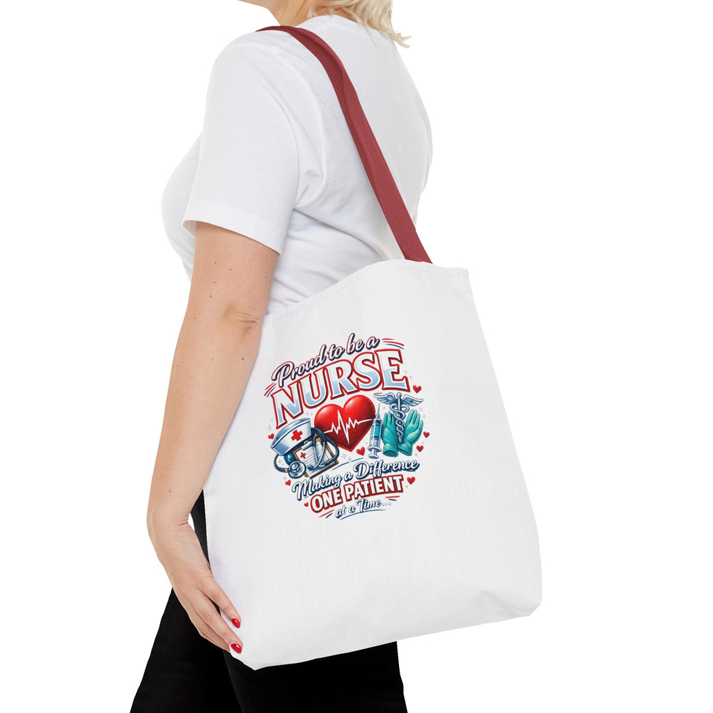 Nurse Tote Bag - "Proud to be a Nurse" Medical Heartbeat Design