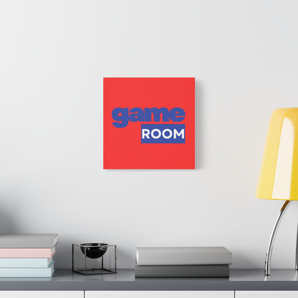 Game Room Canvas Wall Art — Retro Bold Typography