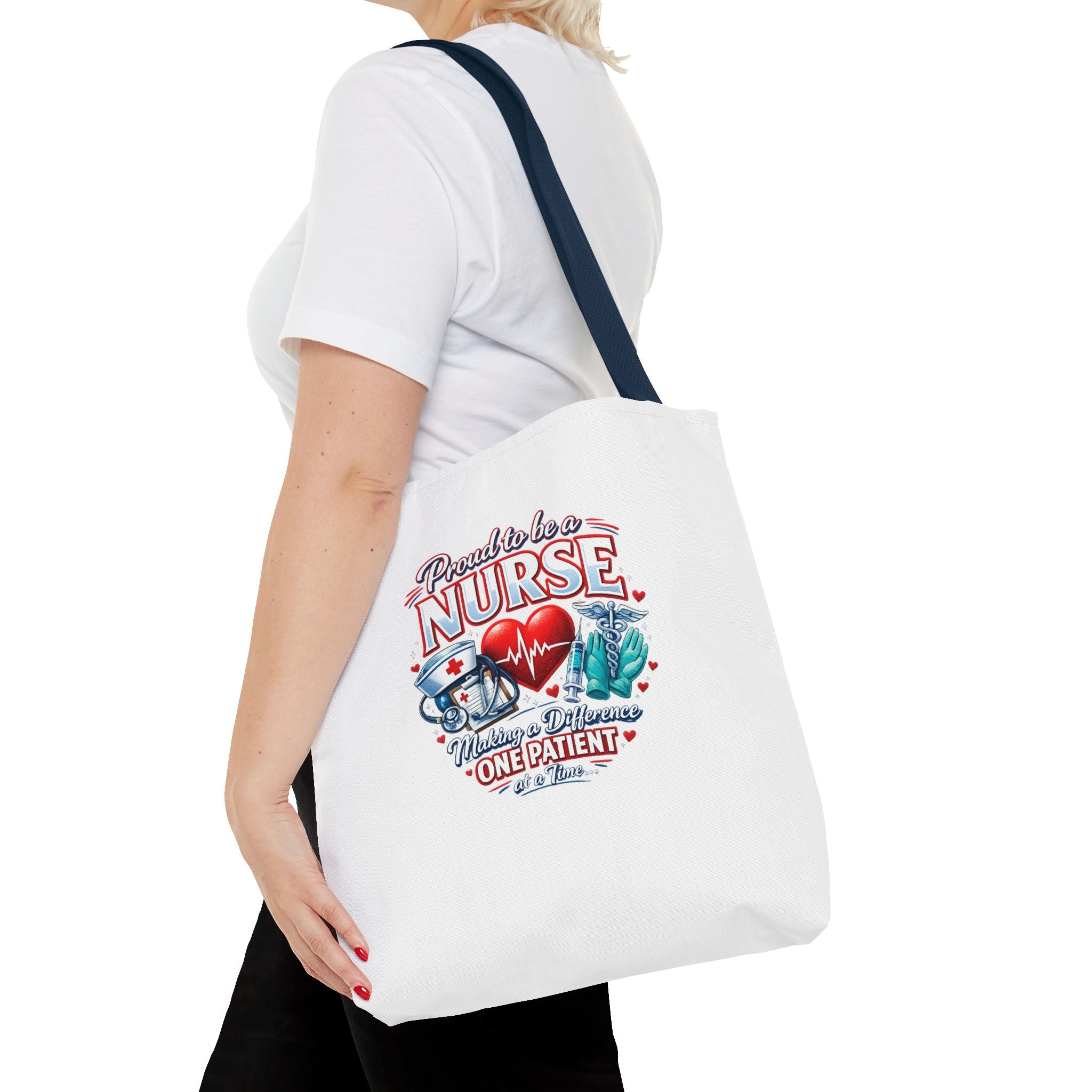 Nurse Tote Bag - "Proud to be a Nurse" Medical Heartbeat Design