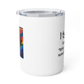 Insulated Coffee Mug – Colorful Abstract Cat Art with Inspirational Quote, 10oz Travel Tumbler
