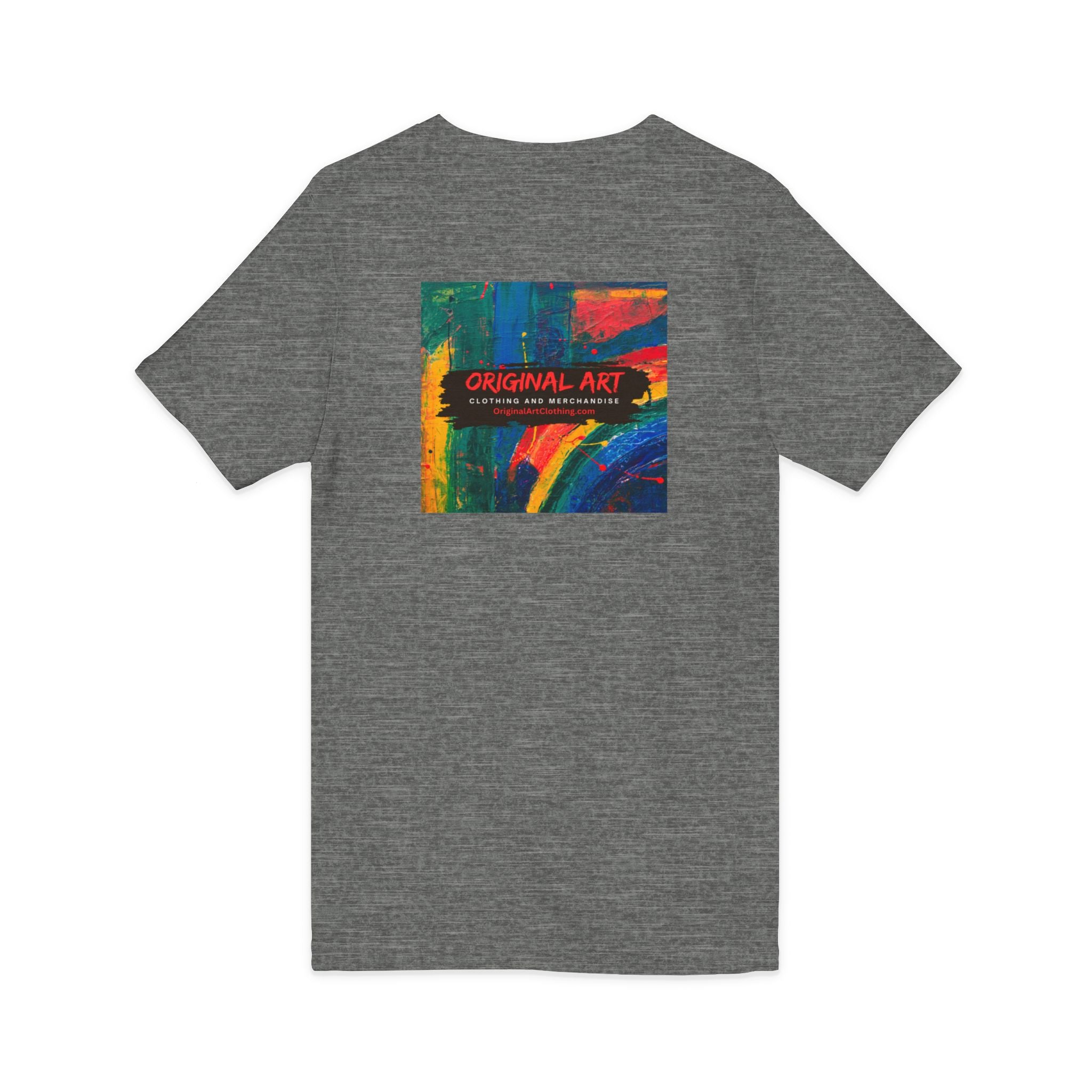 'Fancy" Colorful V-Neck Tee — 'Fancy' Front Script & Original Art Back
