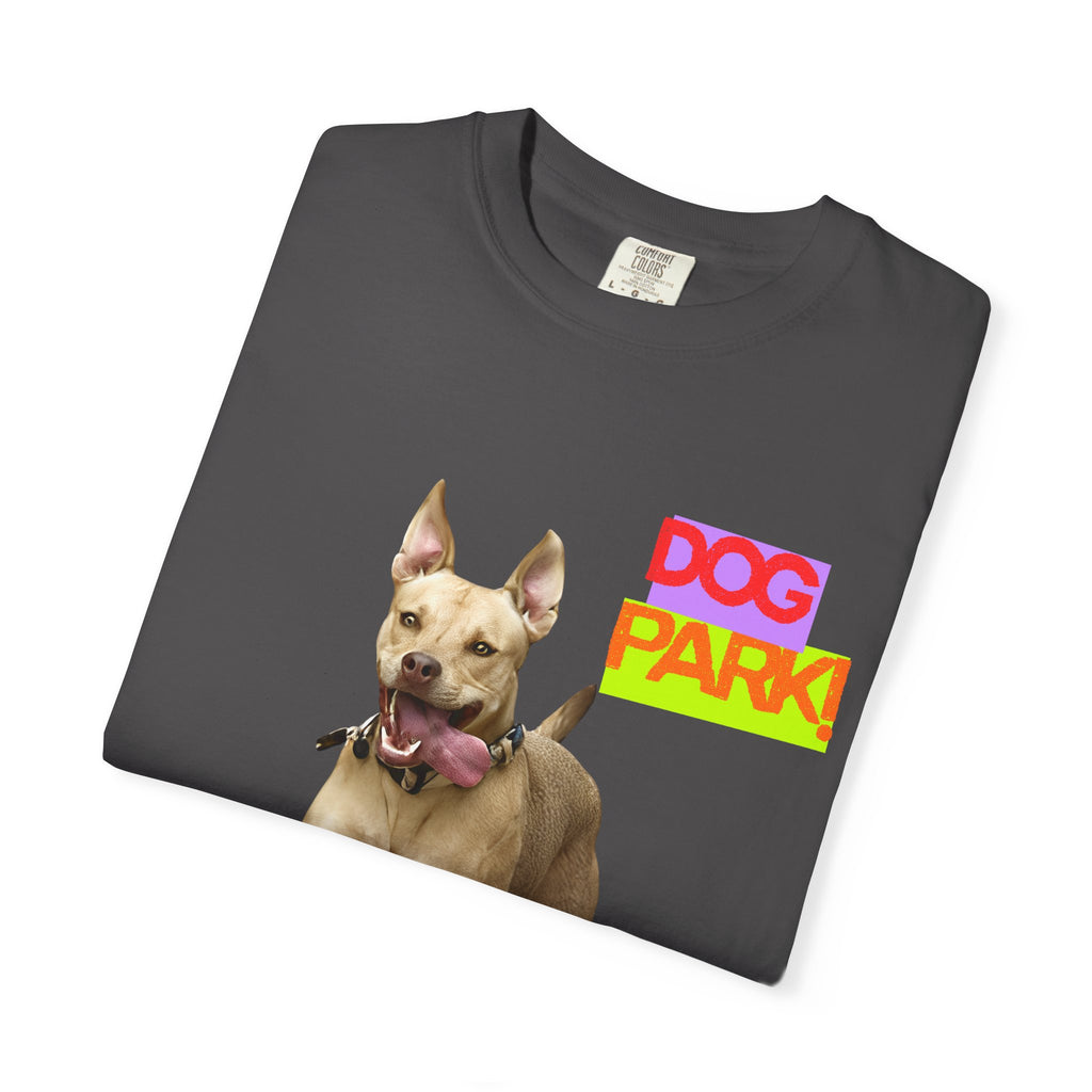 Dog Park Unisex Garment-Dyed T-shirt, Pet Lover Gift, Casual Wear, Summer Fashion, Dog Owner Apparel