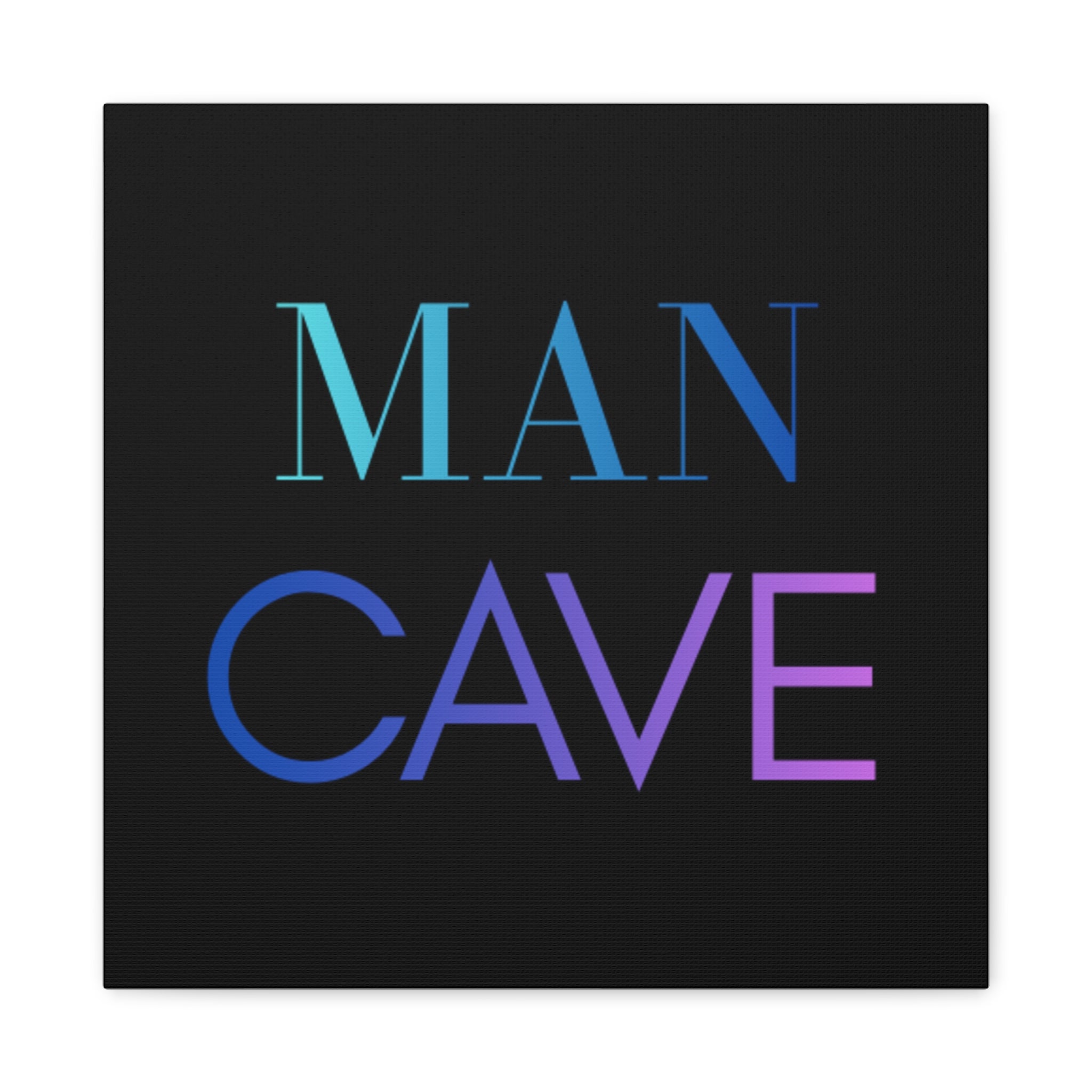 Man Cave Canvas Wall Art – Gradient Typography "MAN CAVE"