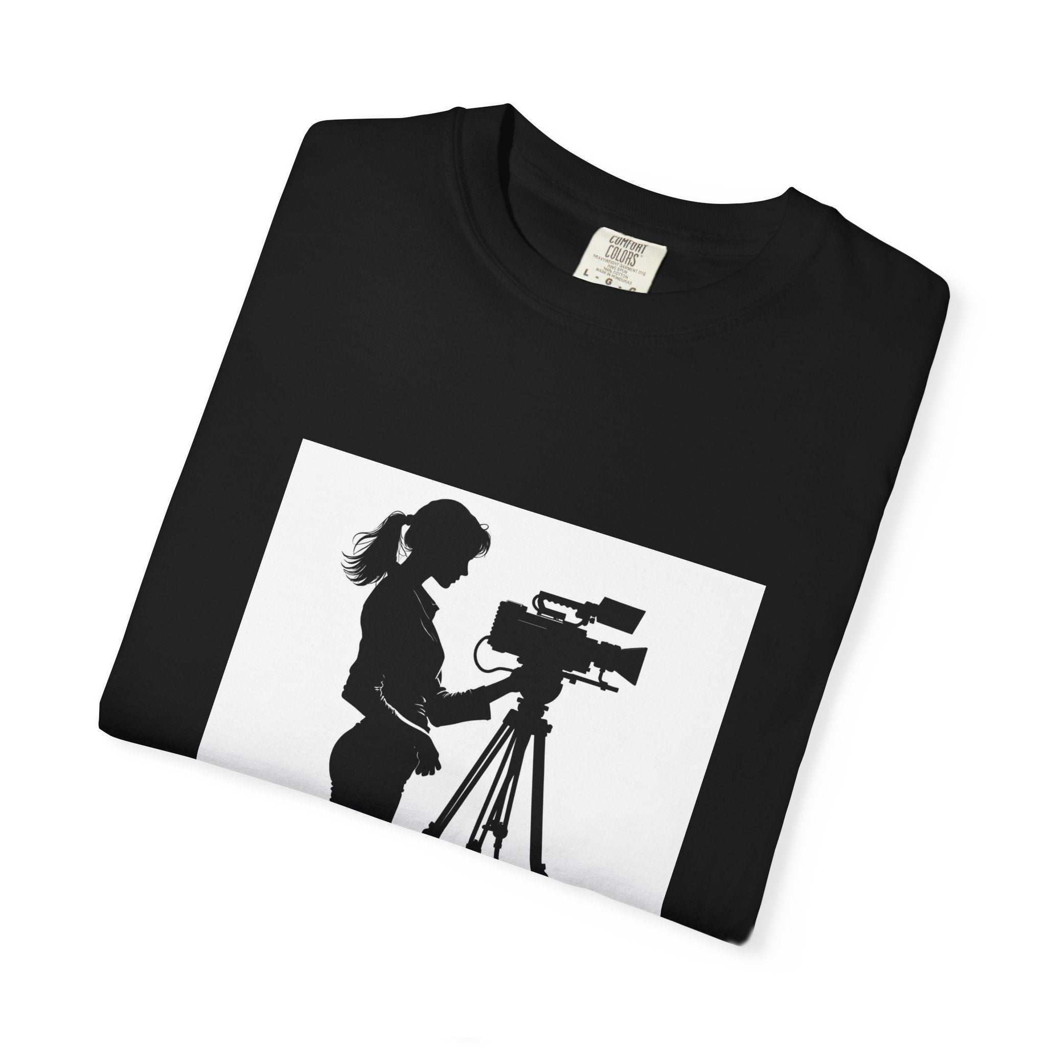 "Behind Every Great Story is Great Video" Female Silhouette Tee