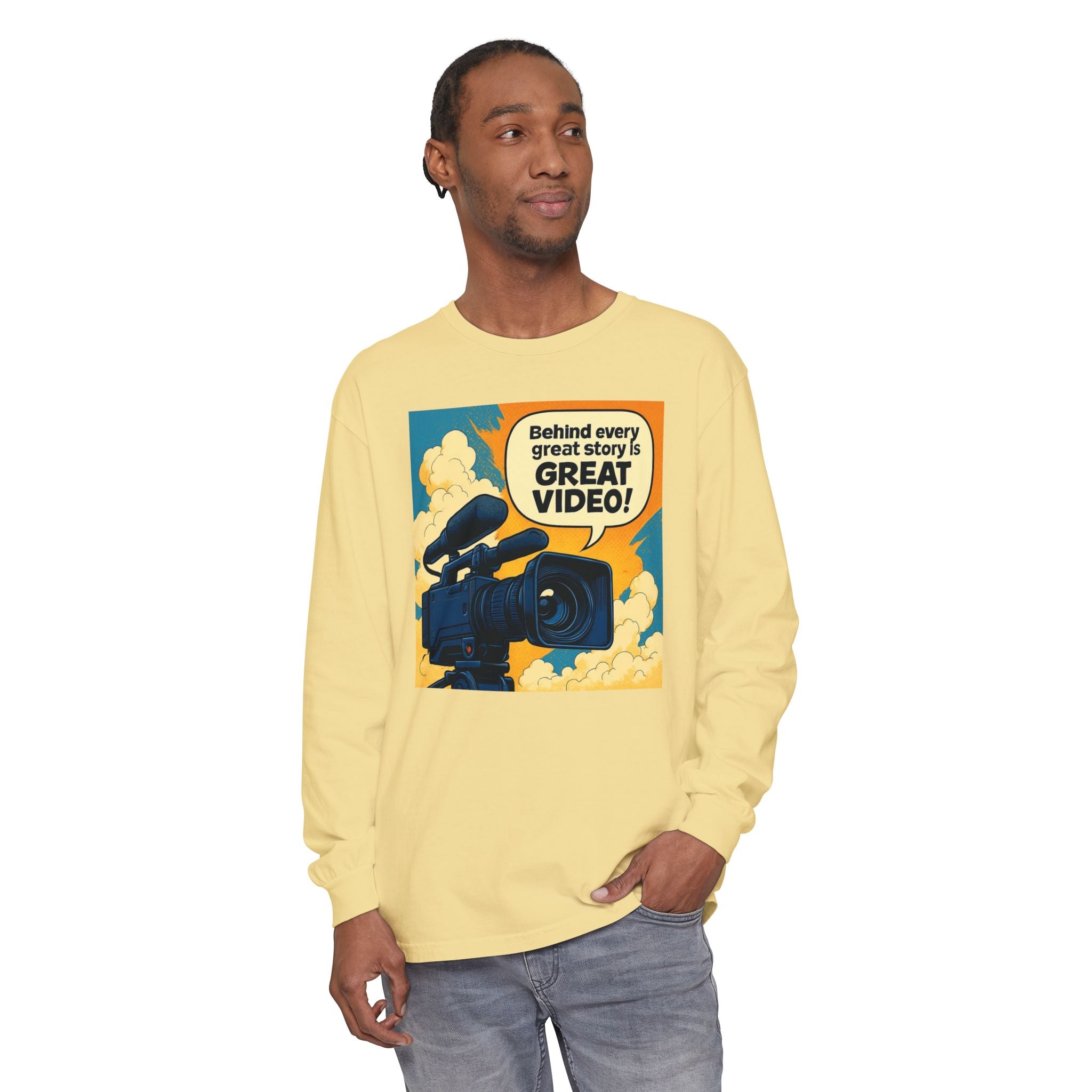 TV News Videographer  Long Sleeve T-Shirt, Great Video Gift, Media Production Apparel, Perfect for Filmmakers, Storyteller Style