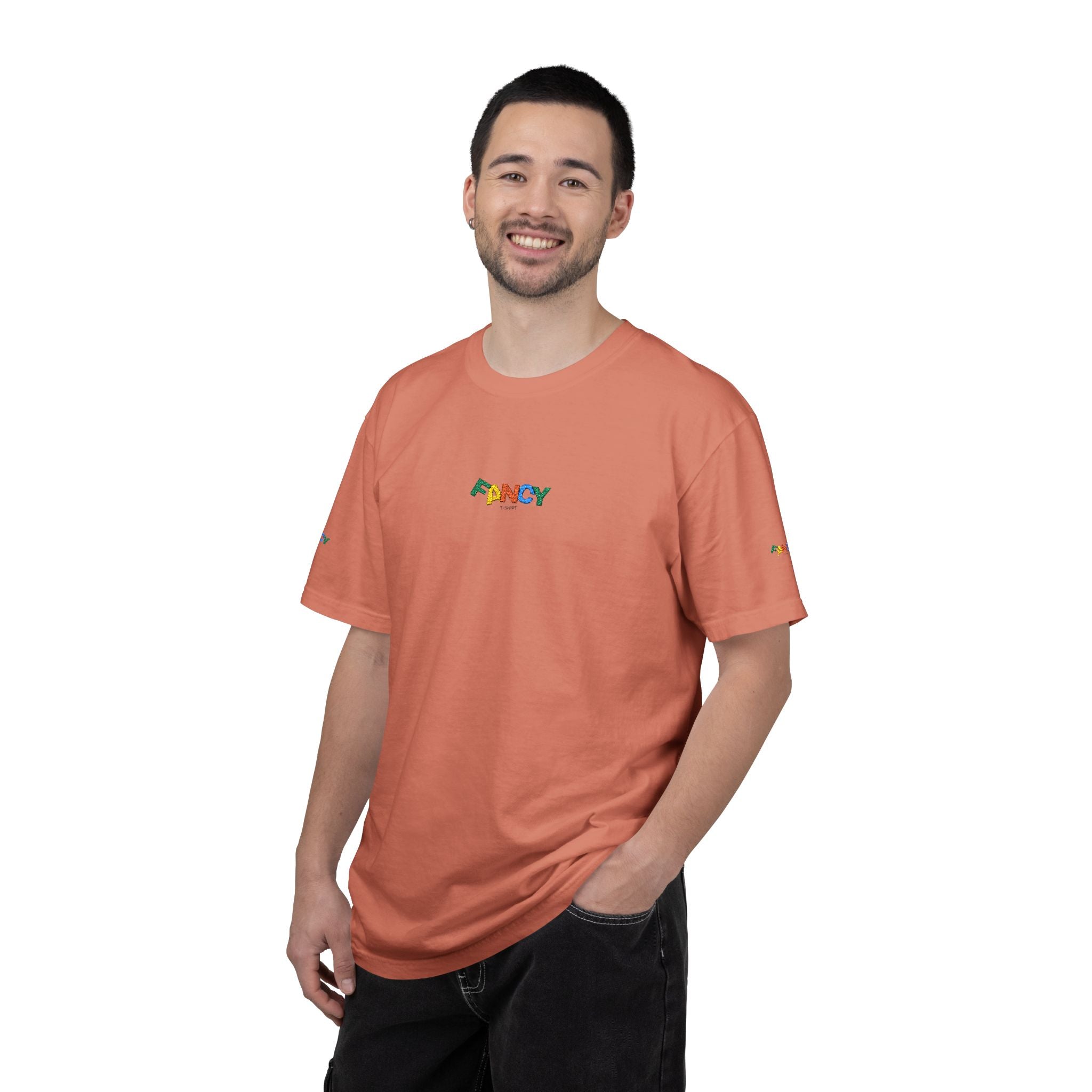 "Fancy" Colorful Logo T-Shirt — Small Chest & Sleeve Graphic