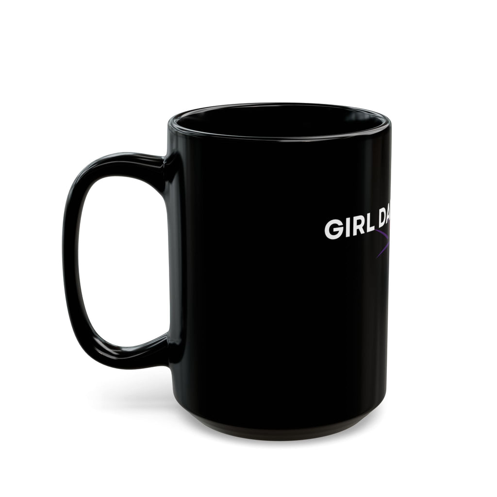 Girl Dad Black Coffee Mug — Heart & Paw Design, Fathers Day Gift (11oz/15oz)