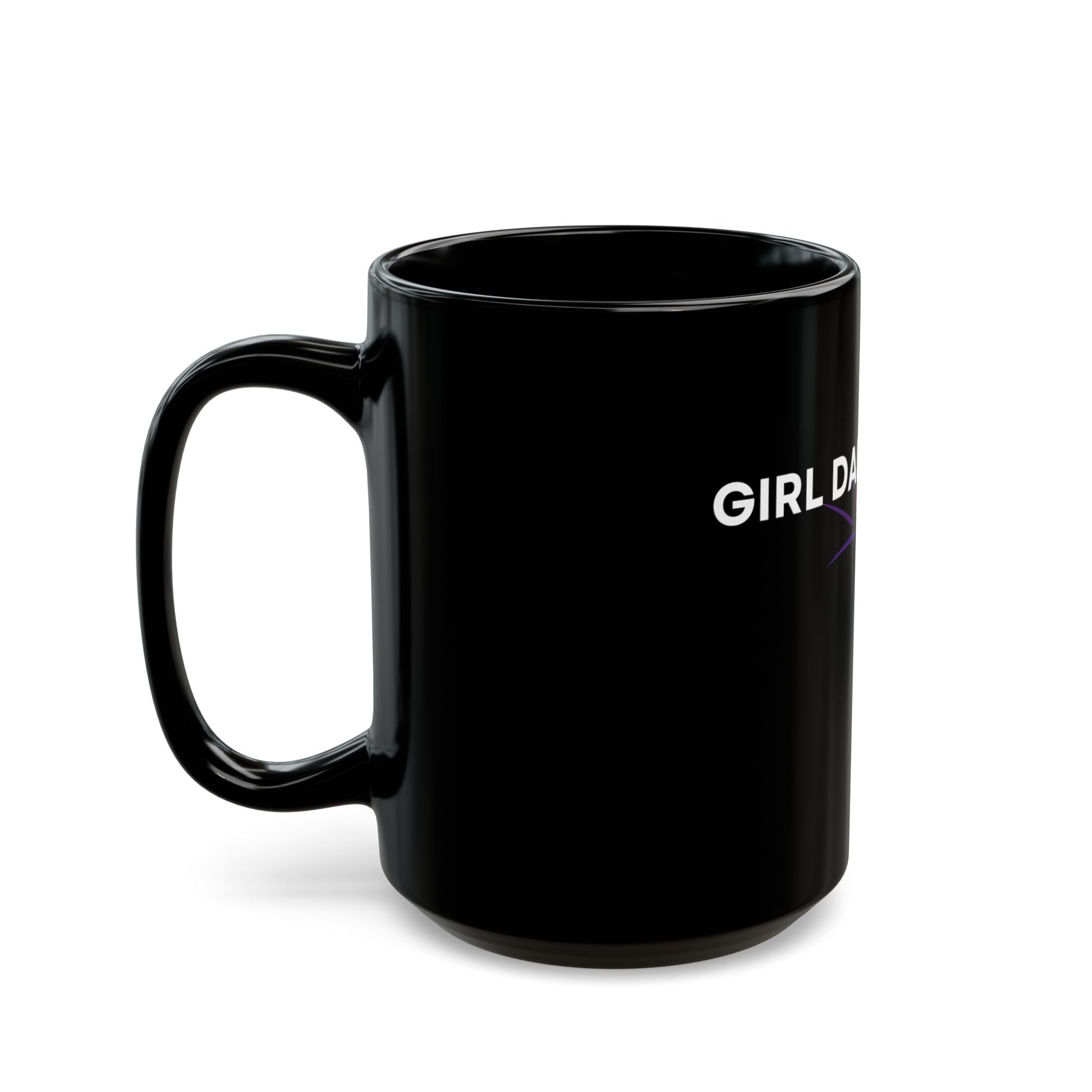 Girl Dad Black Coffee Mug — Heart & Paw Design, Fathers Day Gift (11oz/15oz)