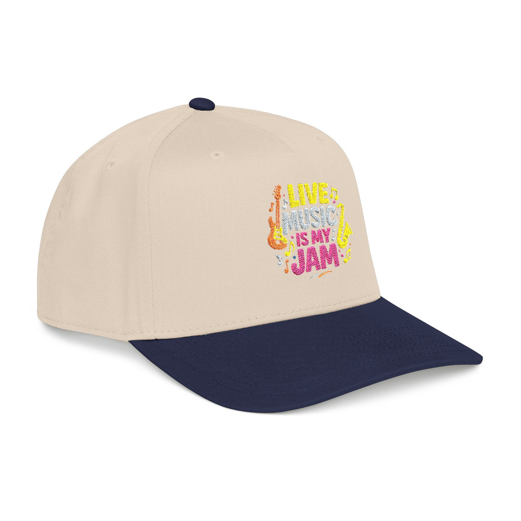 Live Music Is My Jam Baseball Cap — Colorful Retro Music Graphic Dad Hat