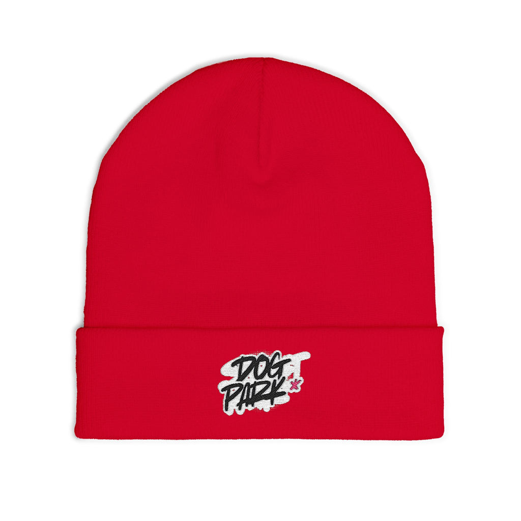 Embroidered 'Dog Park' Knit Beanie — Cozy Casual Winter Hat
