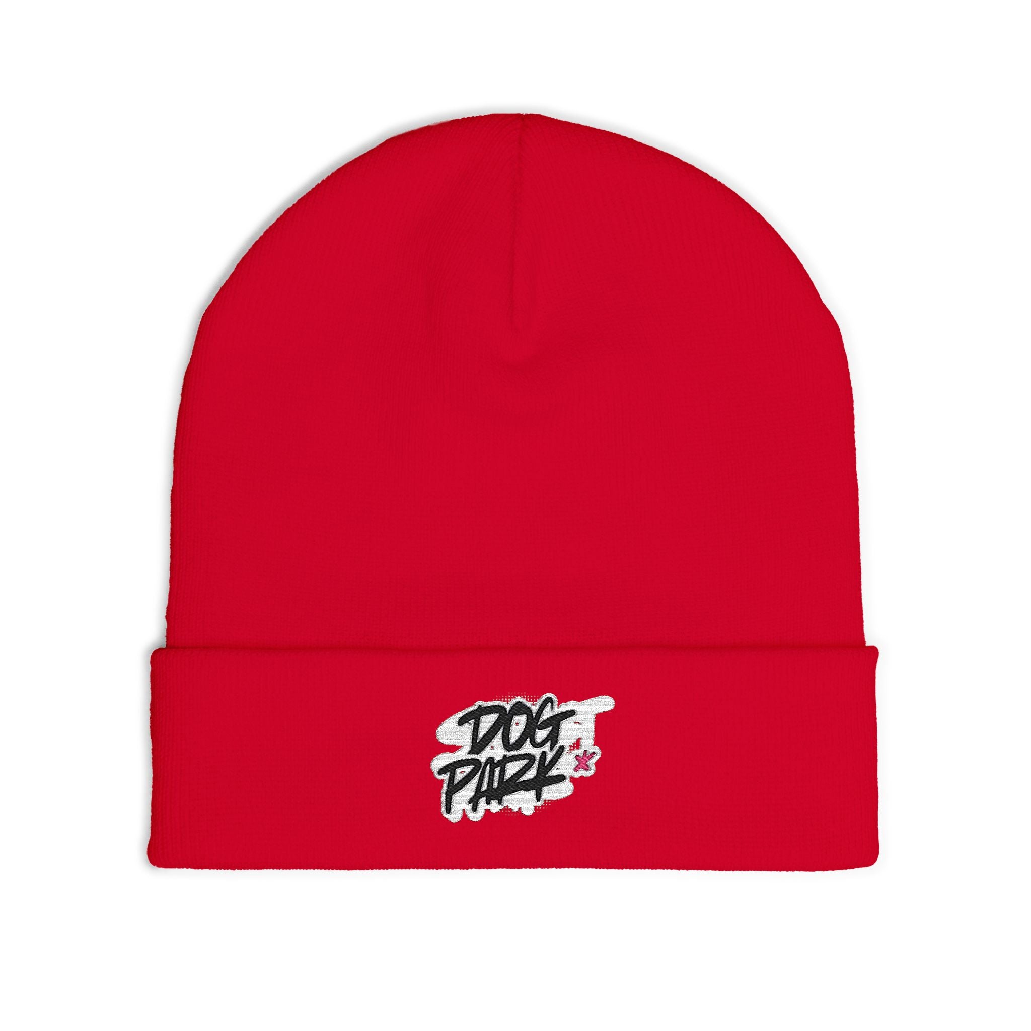Embroidered 'Dog Park' Knit Beanie — Cozy Casual Winter Hat
