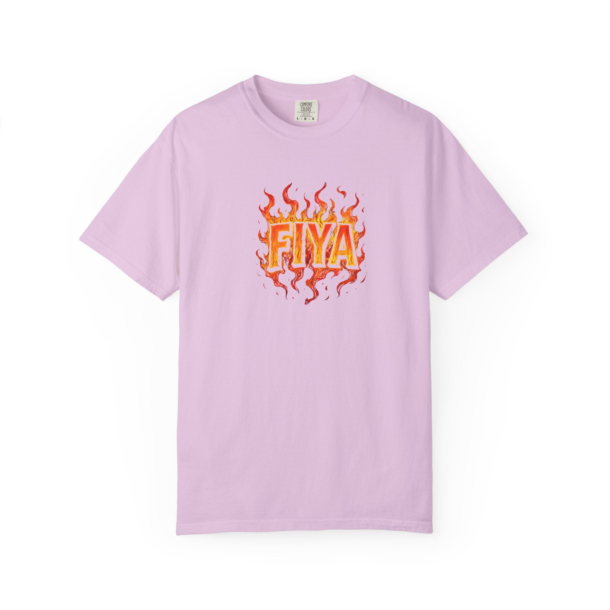 FIYA Flame Graphic T‑Shirt — Retro Fire Lettering Tee (Original Art)