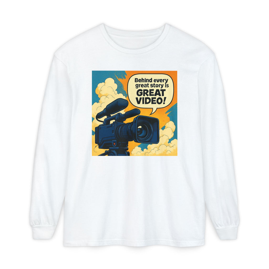 TV News Videographer  Long Sleeve T-Shirt, Great Video Gift, Media Production Apparel, Perfect for Filmmakers, Storyteller Style