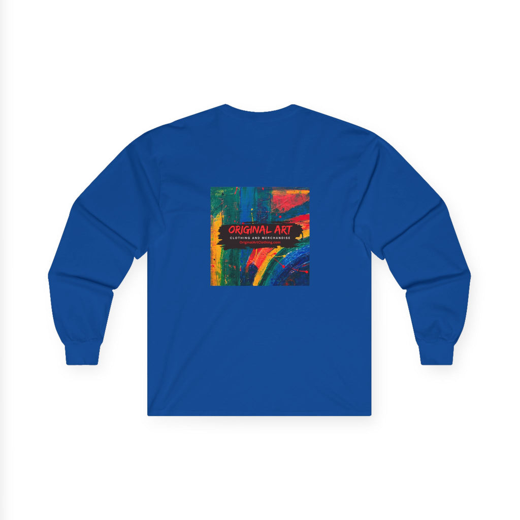 'Deep Thought: Heights Are Afraid of Me' Minimalist Quote Long Sleeve Tee